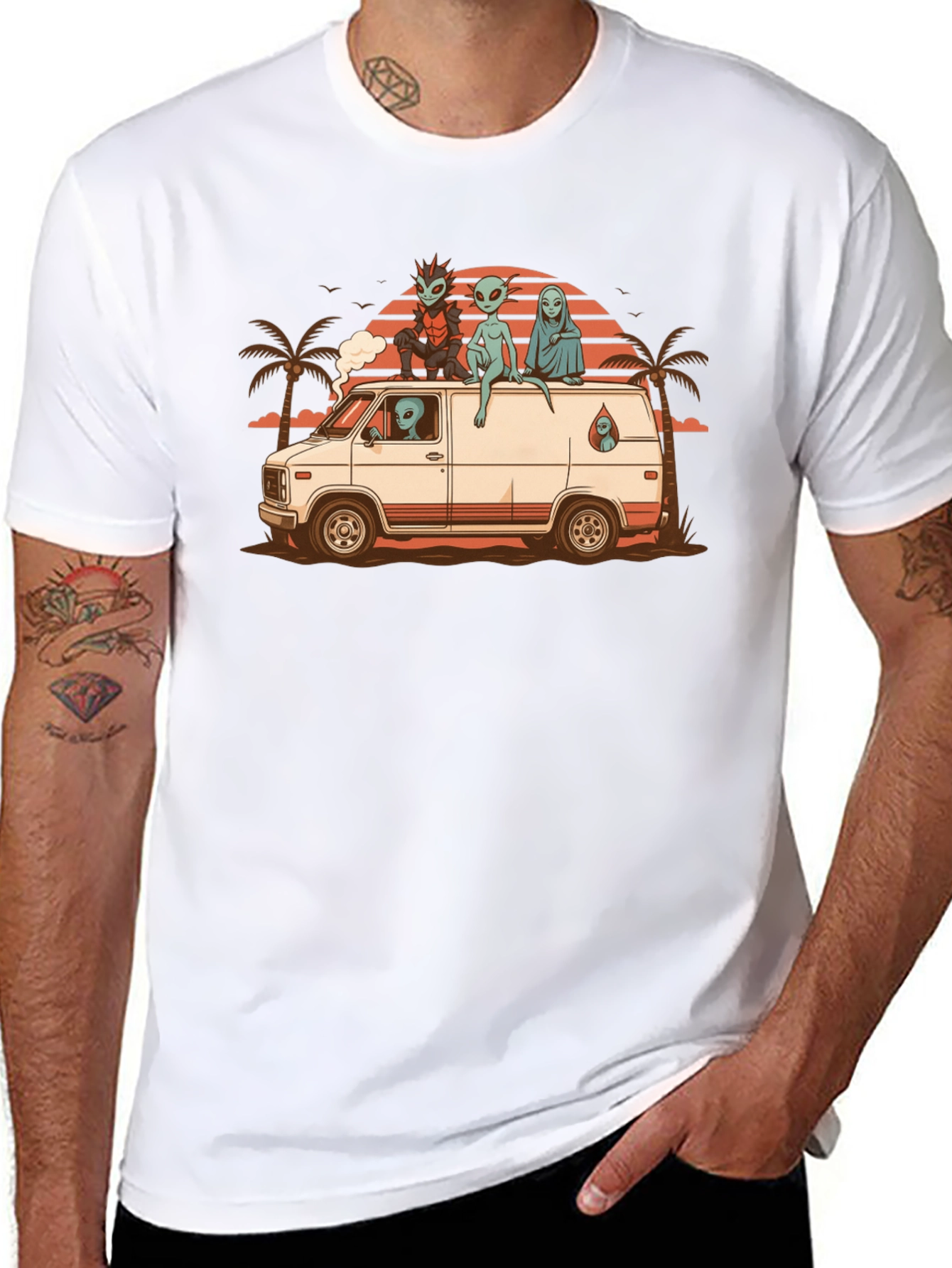 Alien Van T-Shirt - Retro Graphic Tee