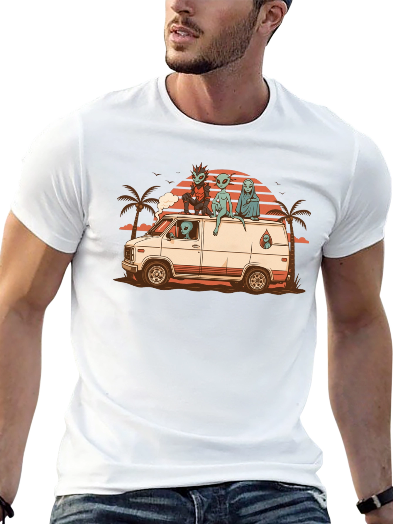 Alien Van T-Shirt - Retro Graphic Tee