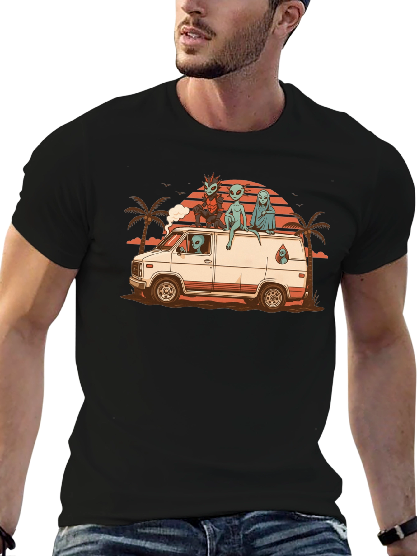 Alien Van T-Shirt - Retro Graphic Tee