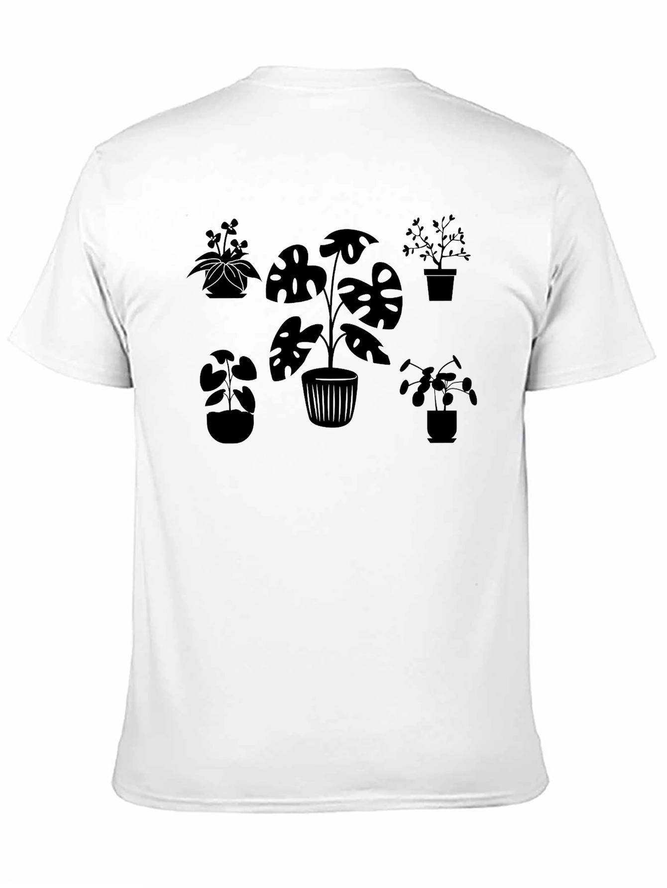 Potted Plant Print Black T-Shirt
