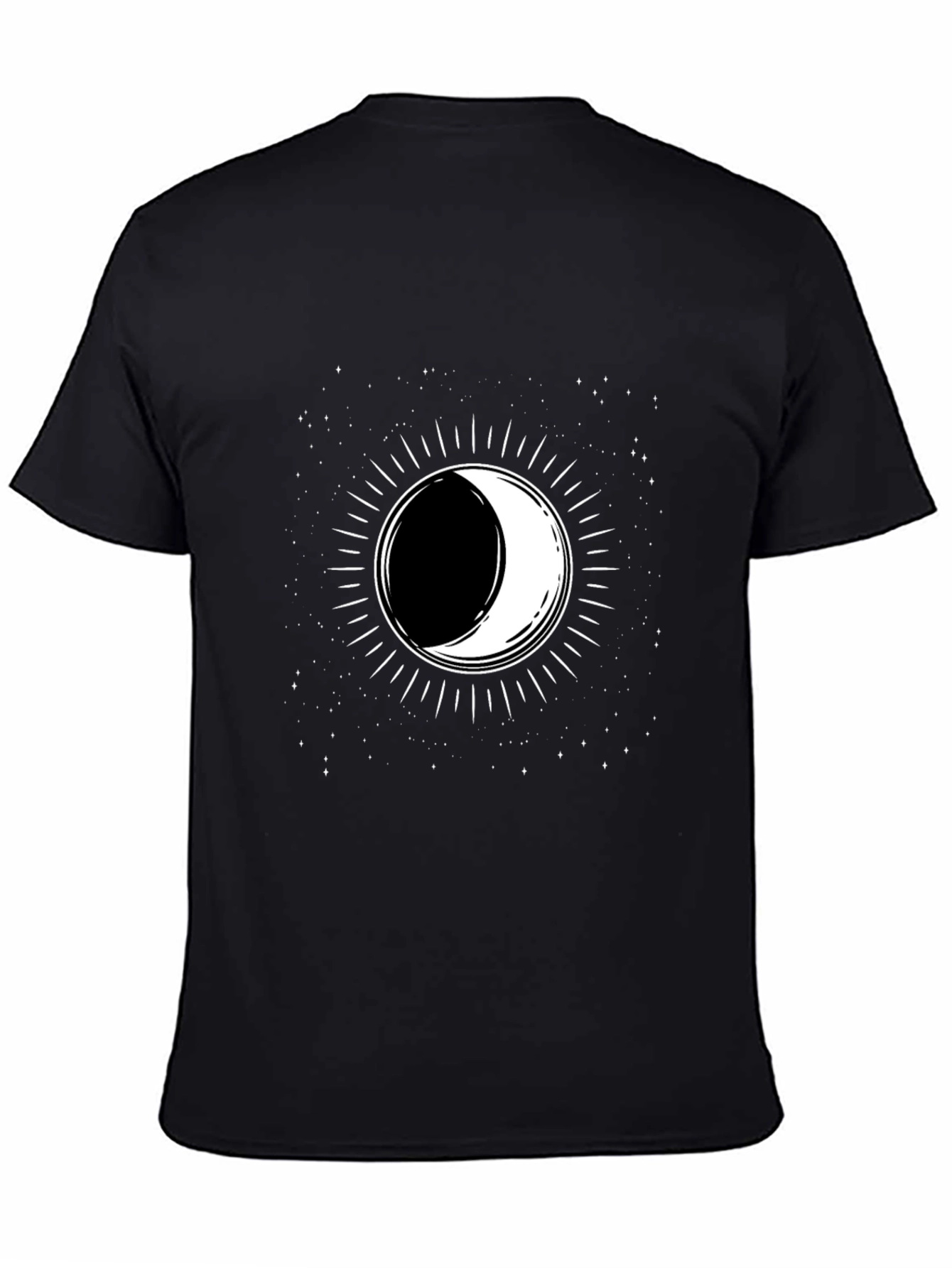 Lunar Eclipse Graphic Tee - Black Cotton T-Shirt