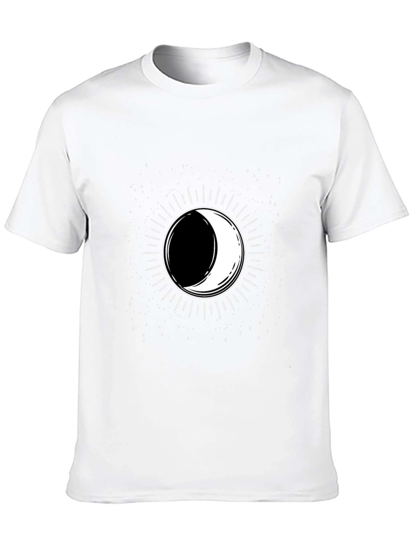 Lunar Eclipse Graphic Tee - Black Cotton T-Shirt