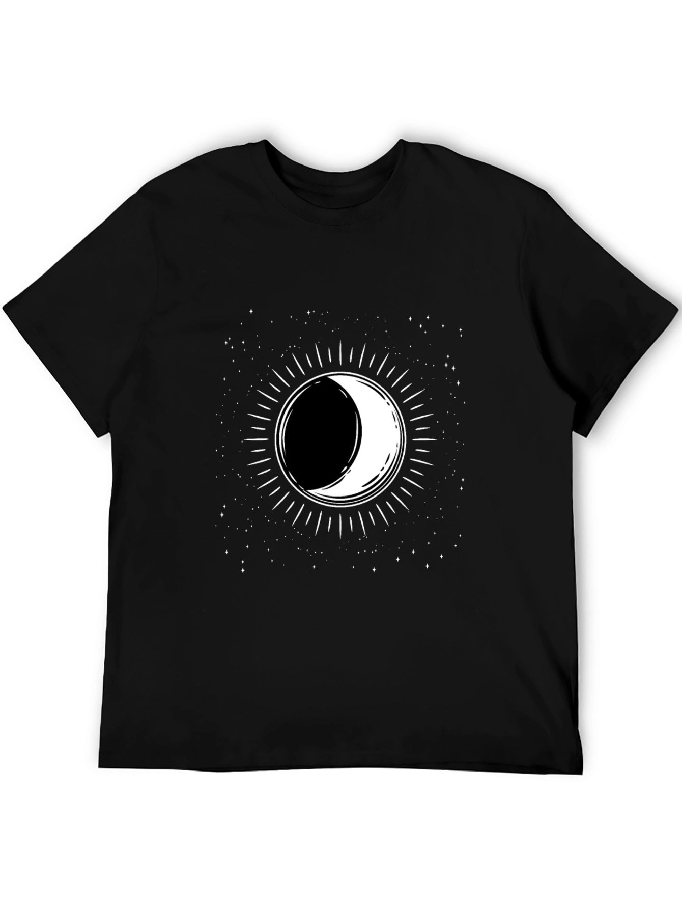 Lunar Eclipse Graphic Tee - Black Cotton T-Shirt
