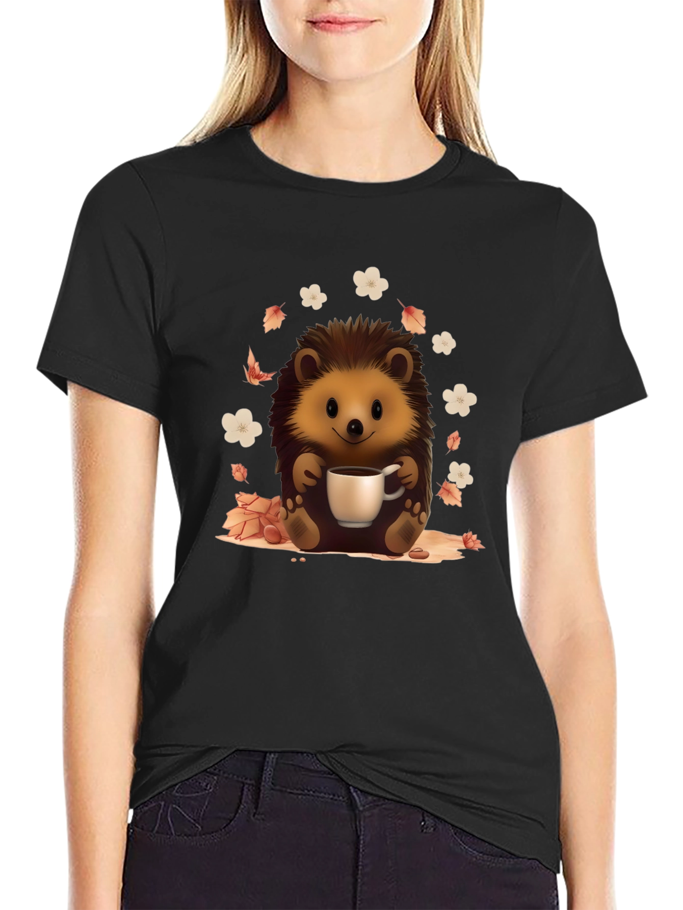 Cute Hedgehog Coffee Lover T-Shirt