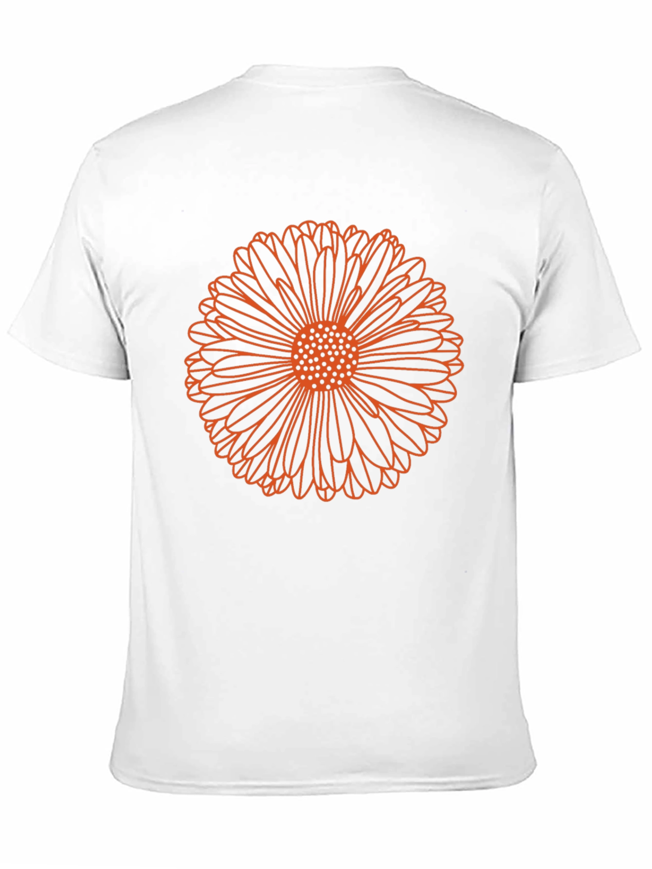 Orange Flower Graphic Print Black T-Shirt