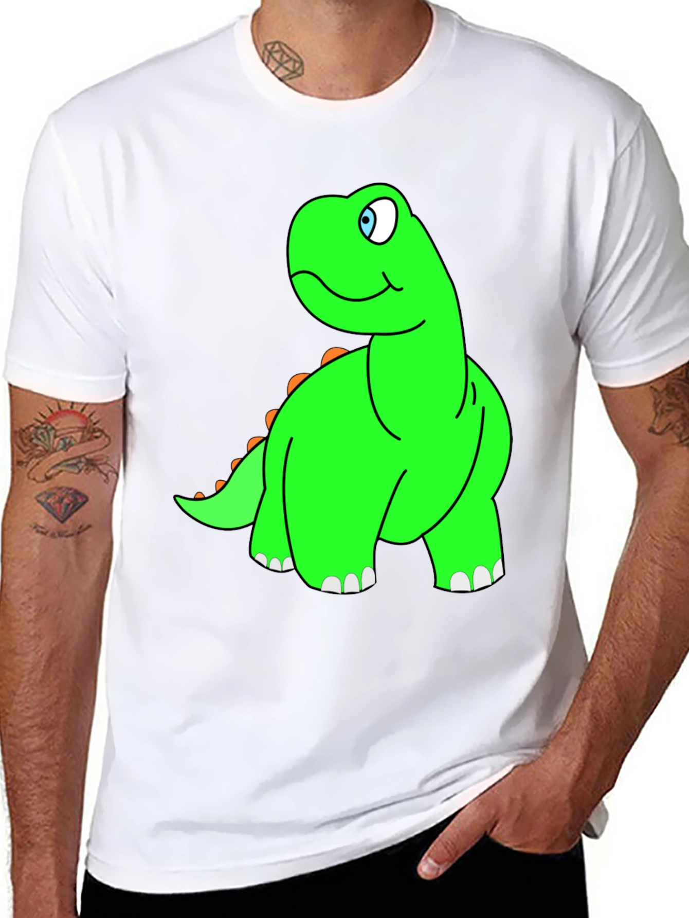 Cartoon Dinosaur Graphic Tee