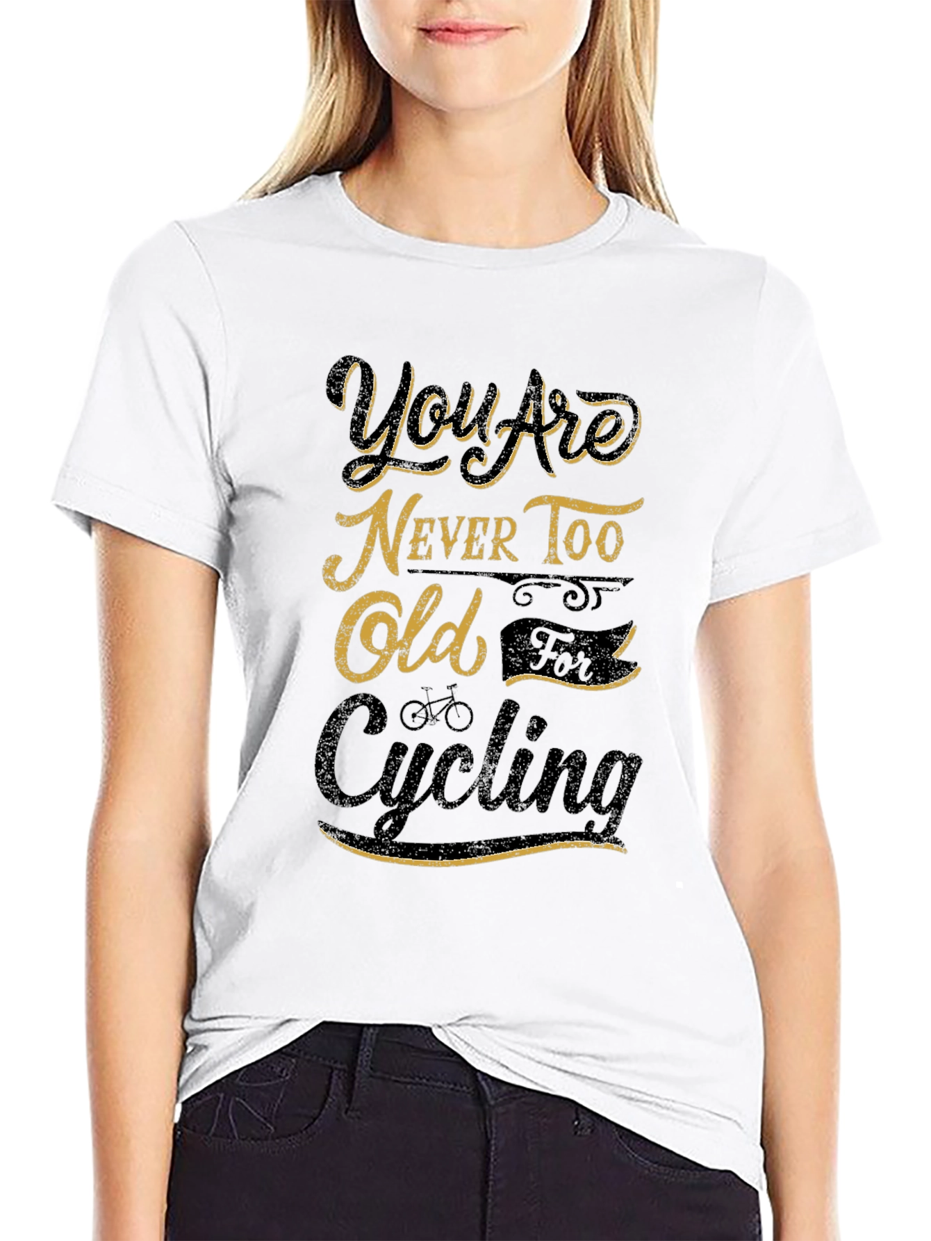 Youre Never Too Old Cycling Black Graphic T-Shirt