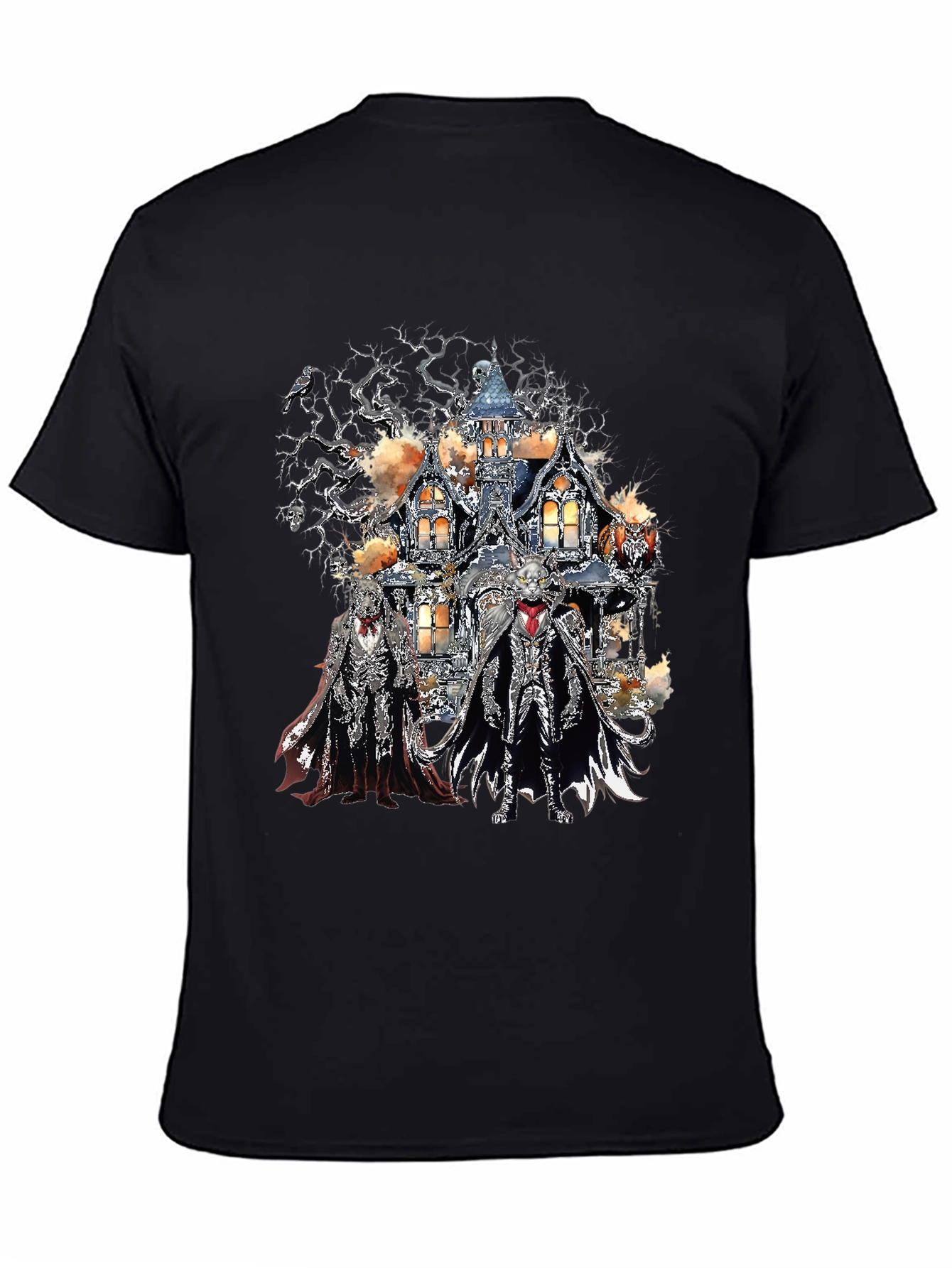 Haunted House Skeleton Crew Black T-Shirt