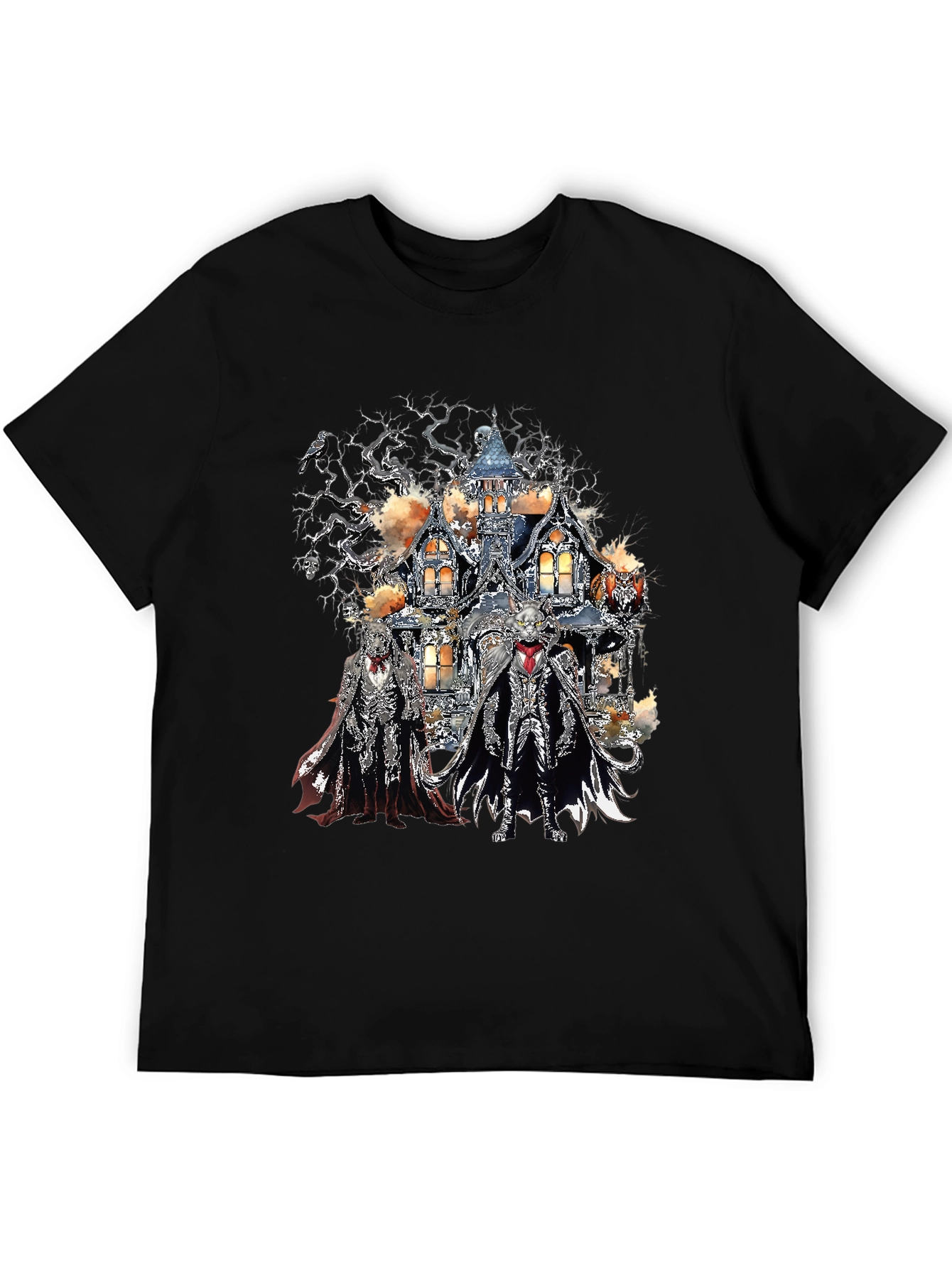 Haunted House Skeleton Crew Black T-Shirt