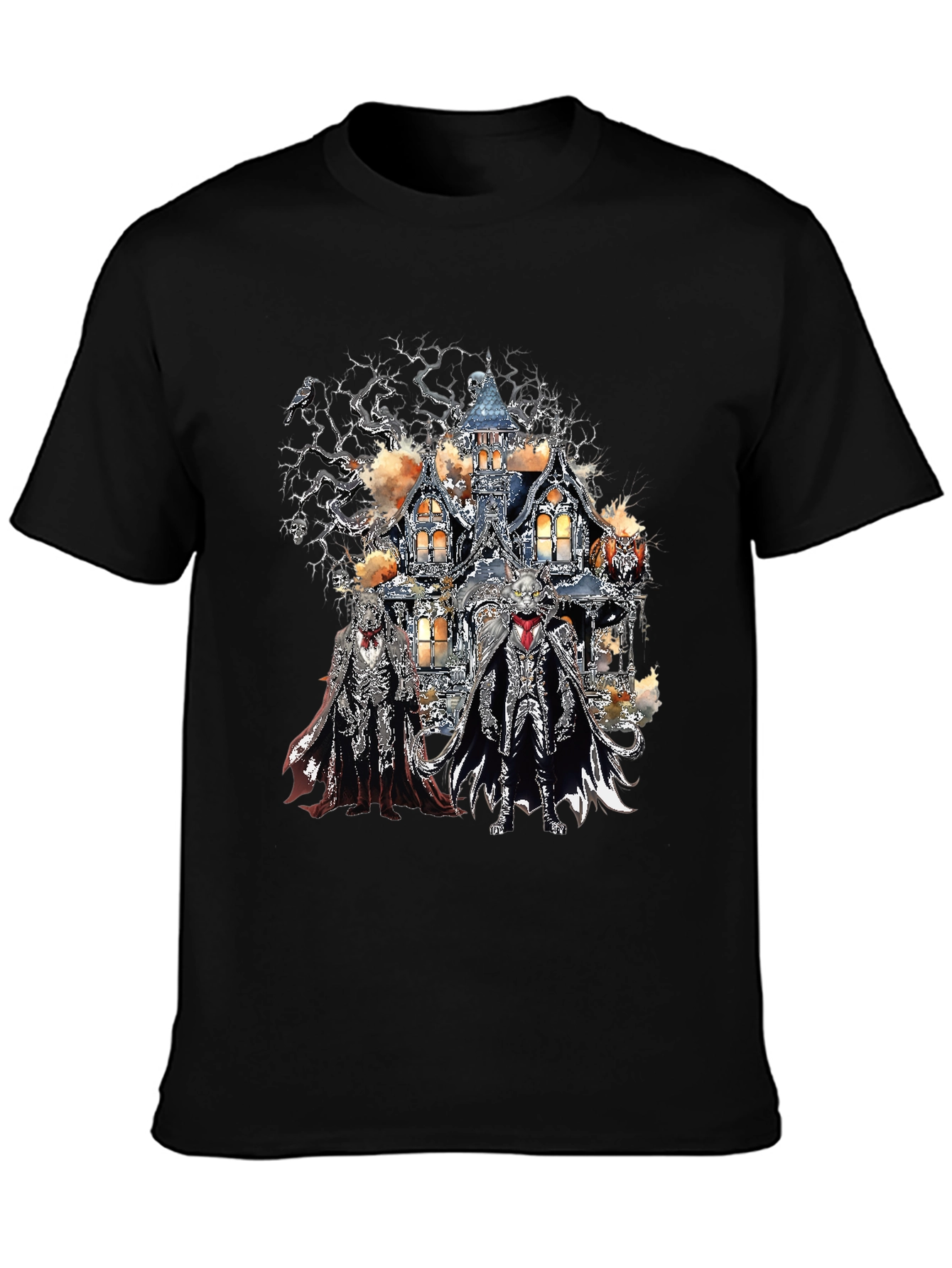 Haunted House Skeleton Crew Black T-Shirt