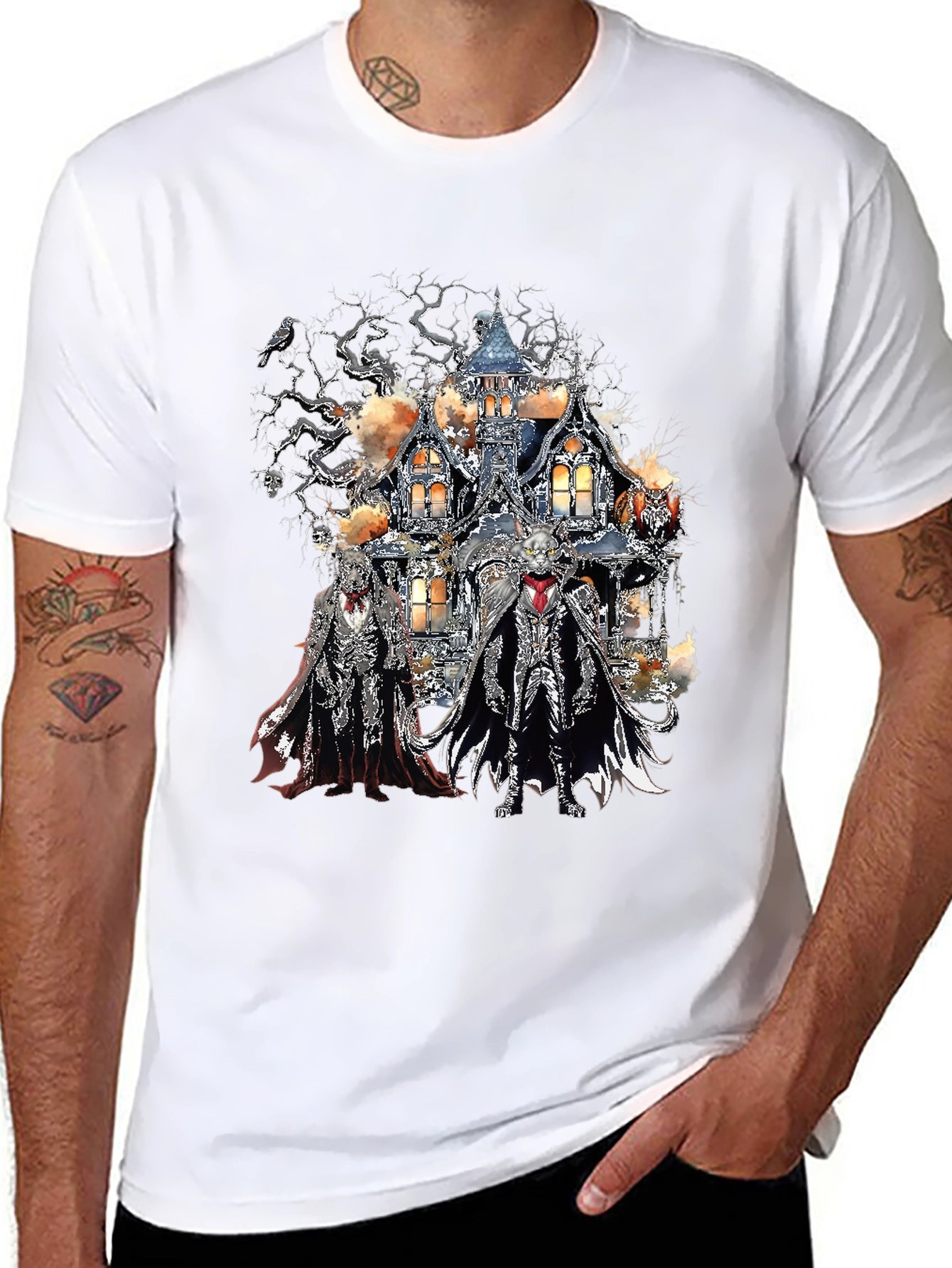 Haunted House Skeleton Crew Black T-Shirt