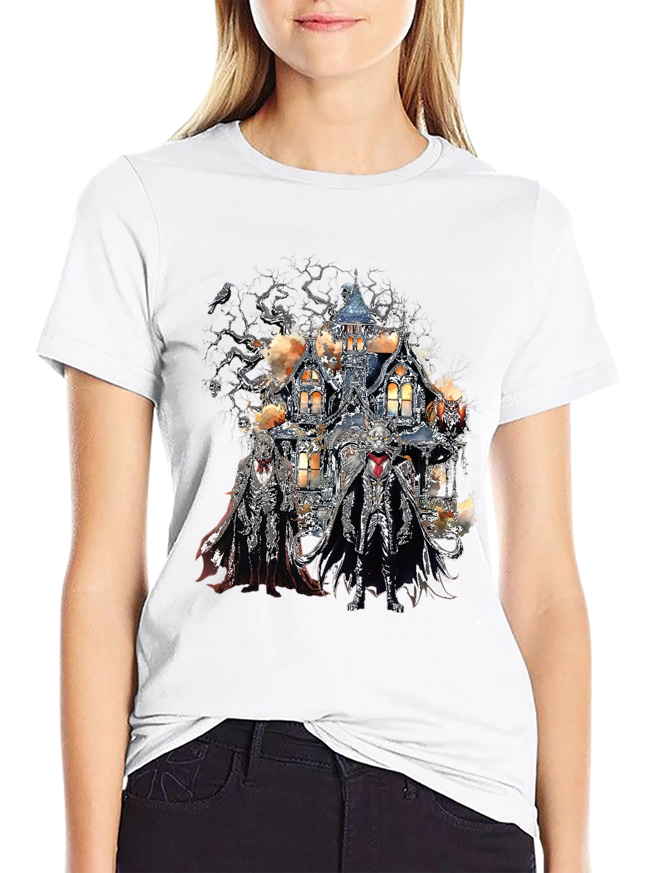 Haunted House Skeleton Crew Black T-Shirt