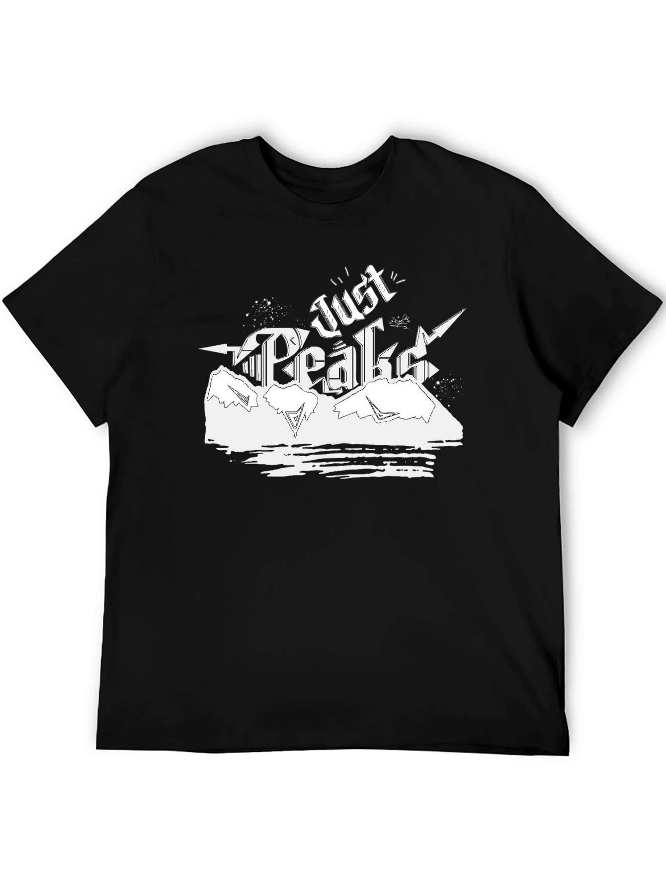 Just Peaks Black Graphic Tee