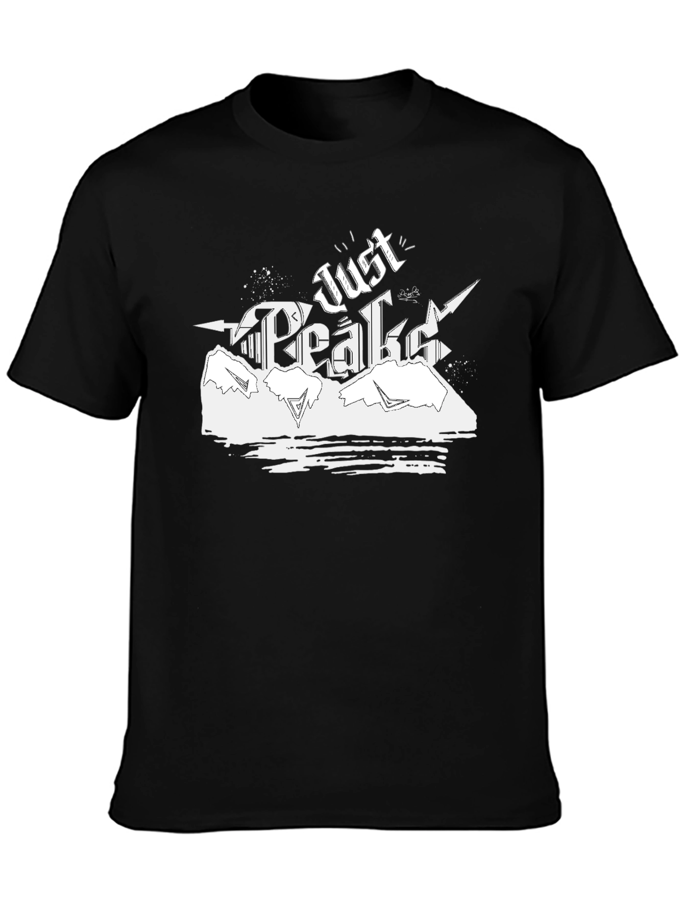 Just Peaks Black Graphic Tee