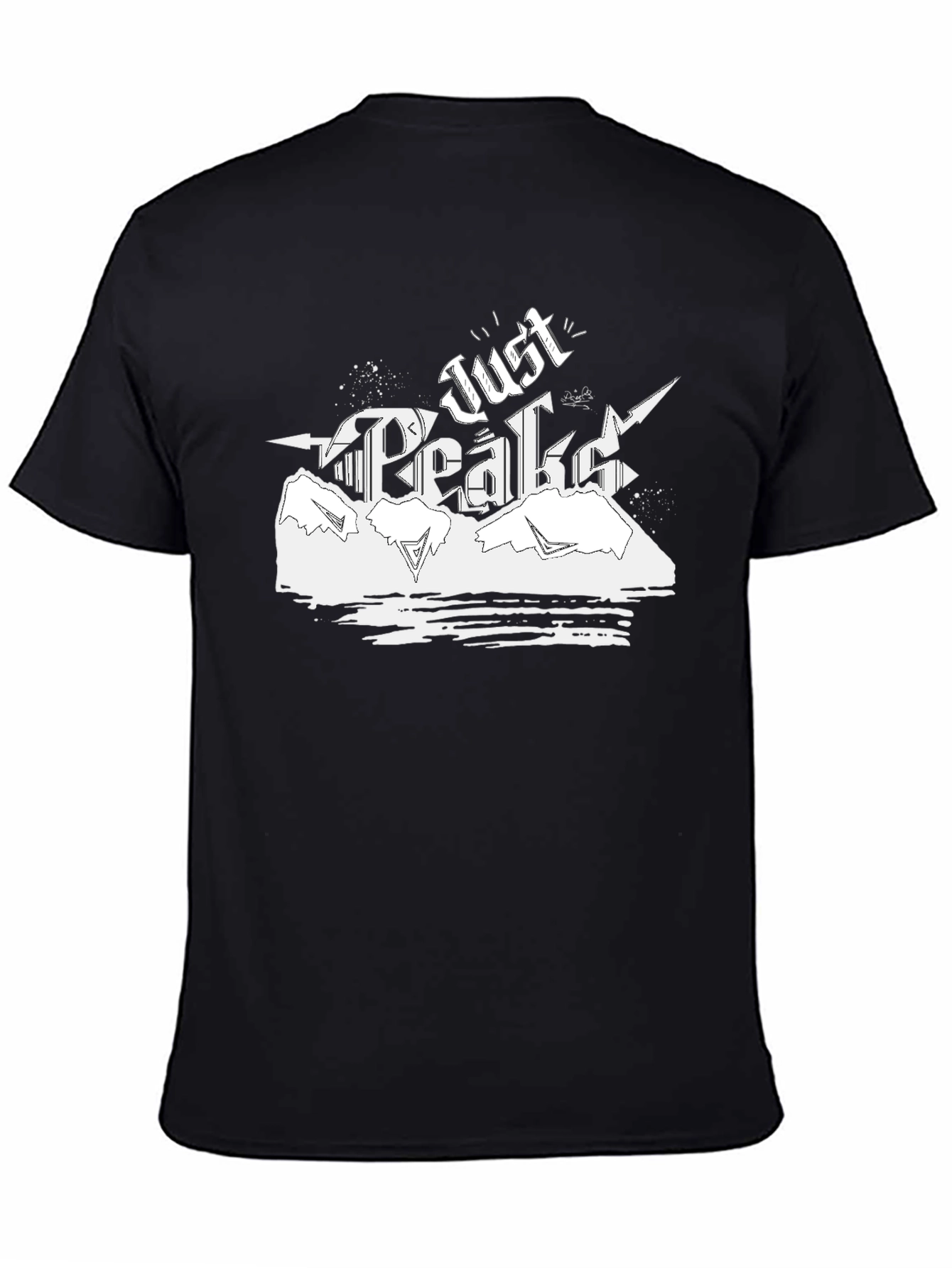 Just Peaks Black Graphic Tee