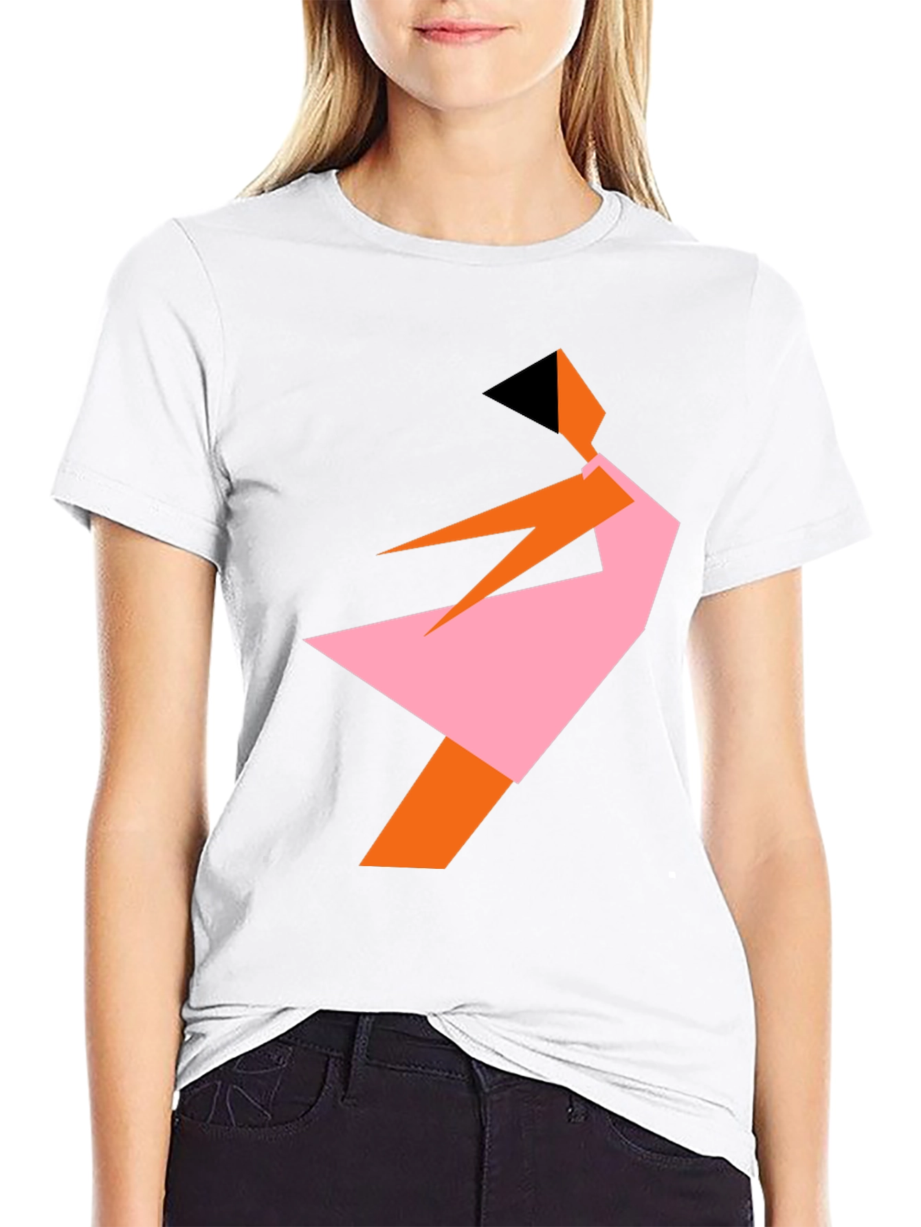 Geometric Abstract Dancer Black T-Shirt