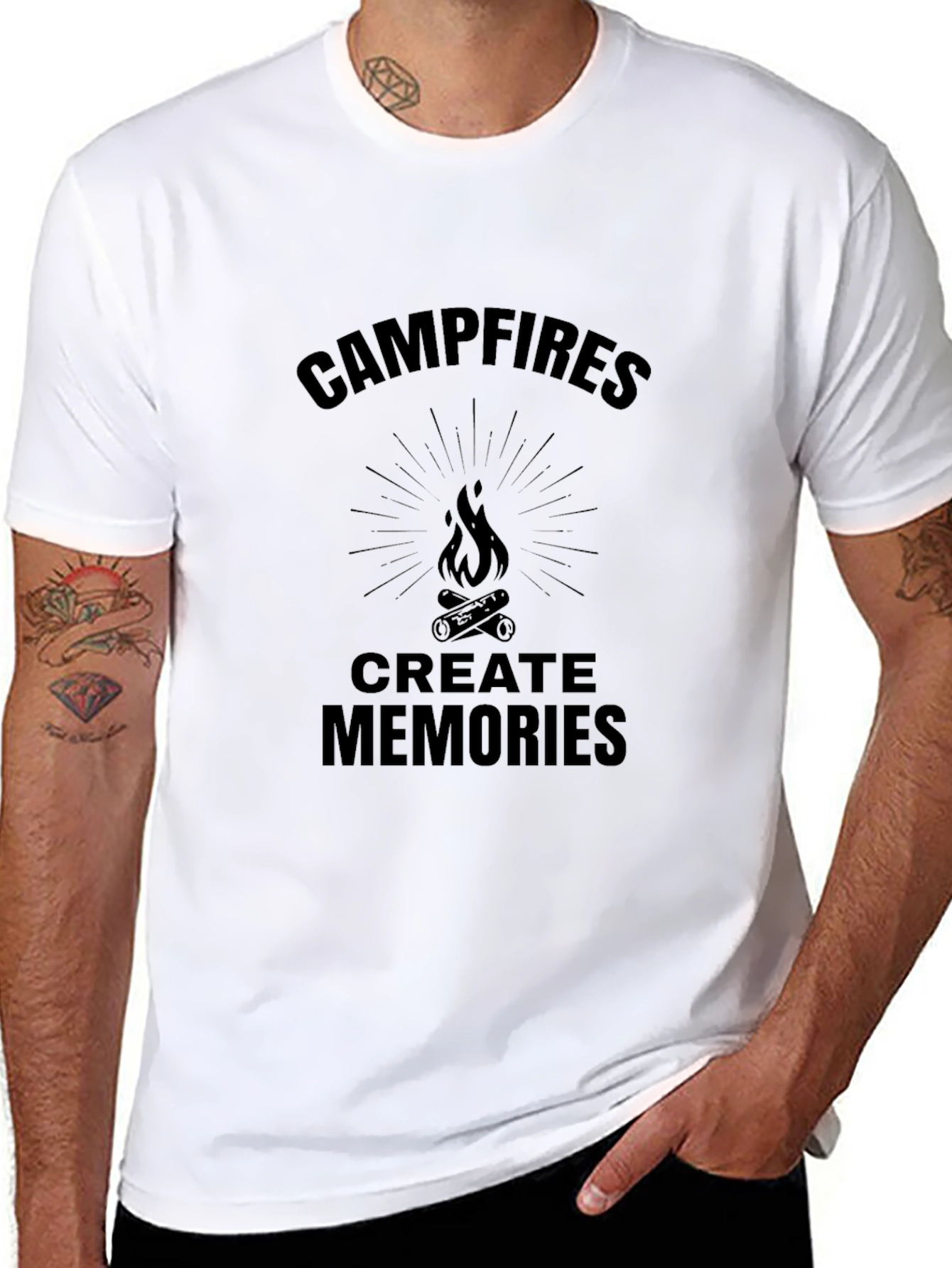 Campfires Create Memories Black Graphic Tee