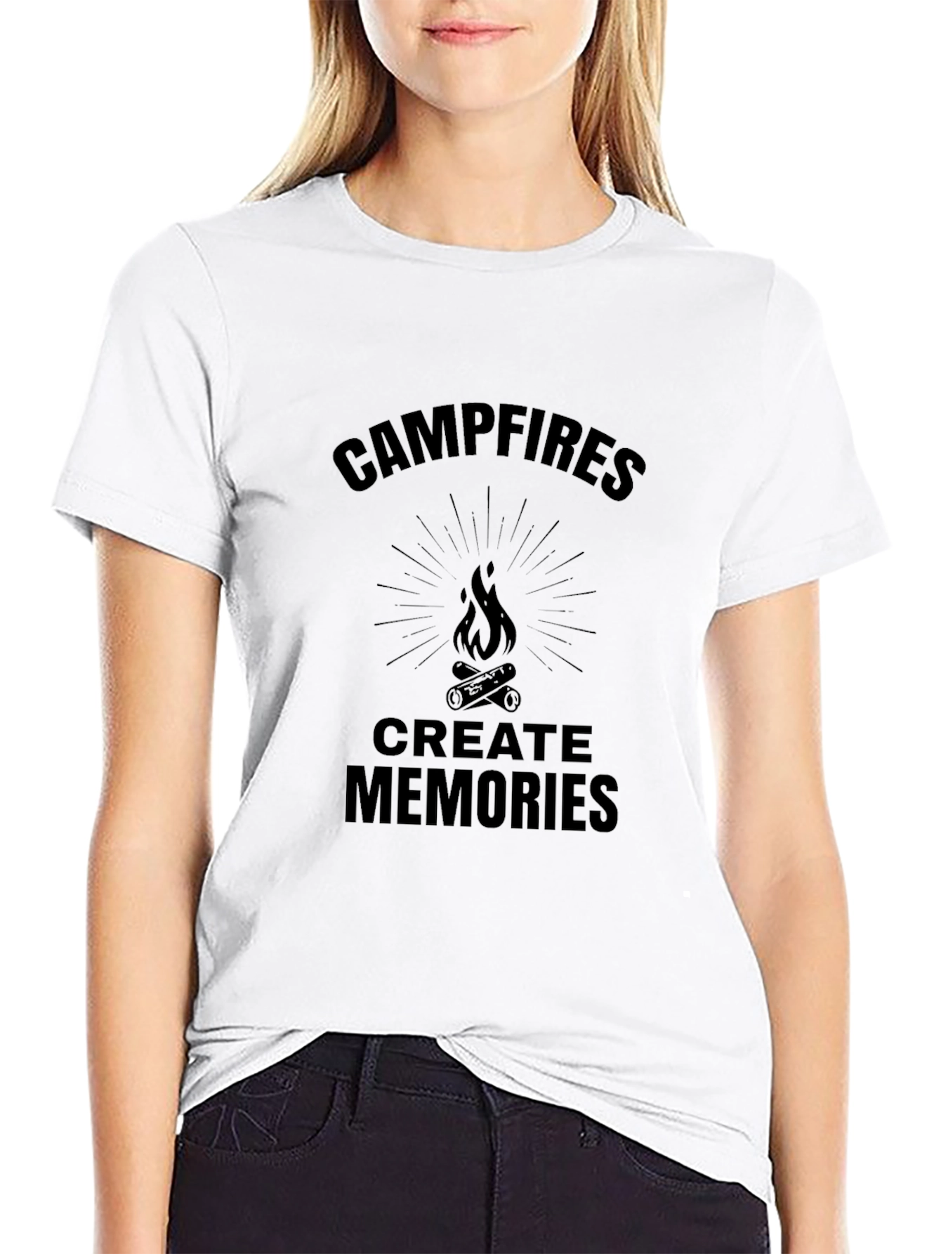 Campfires Create Memories Black Graphic Tee