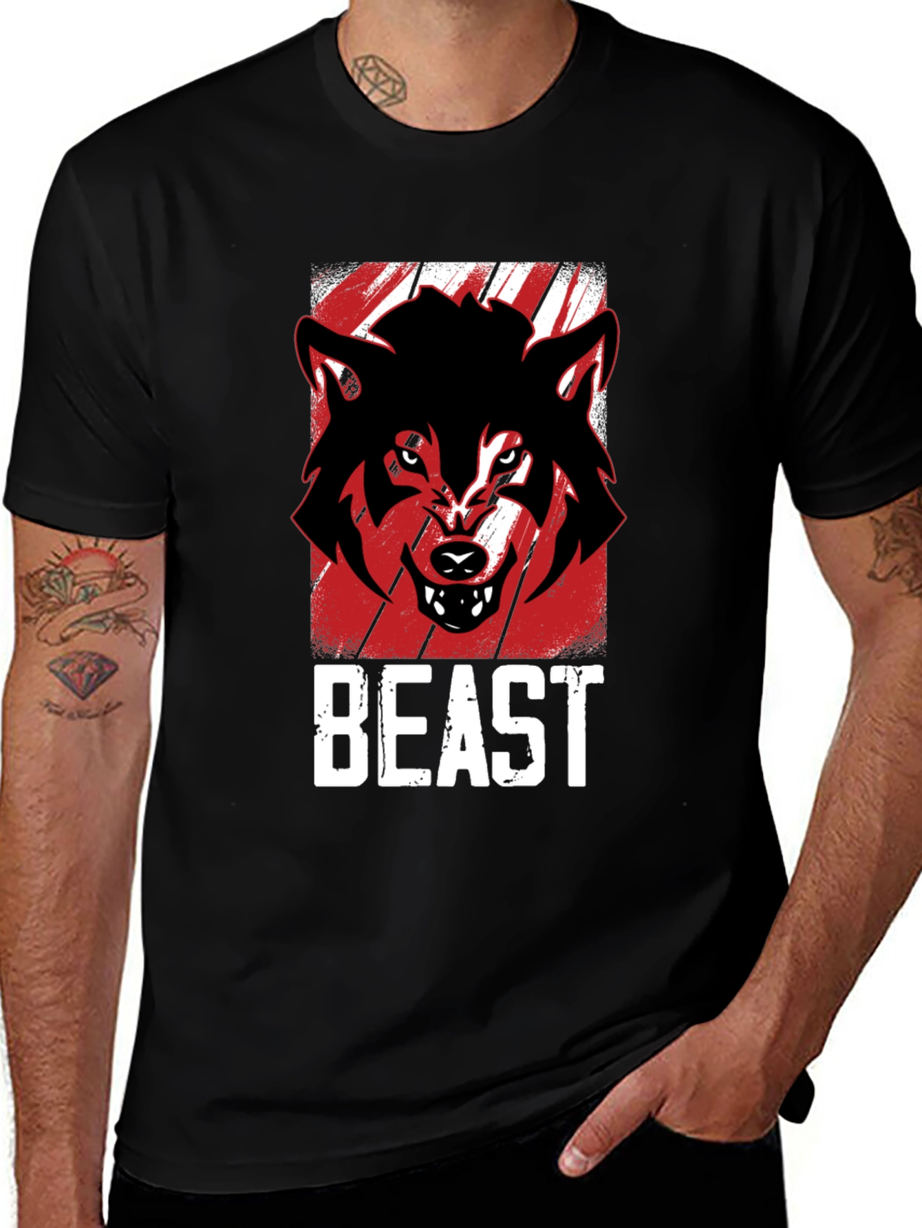 Beast Mode T-Shirt - Angry Wolf Graphic Tee