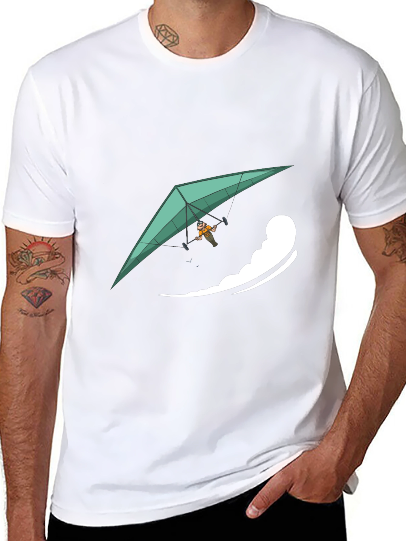 Hang Glider Graphic Tee - Black Casual Comfort