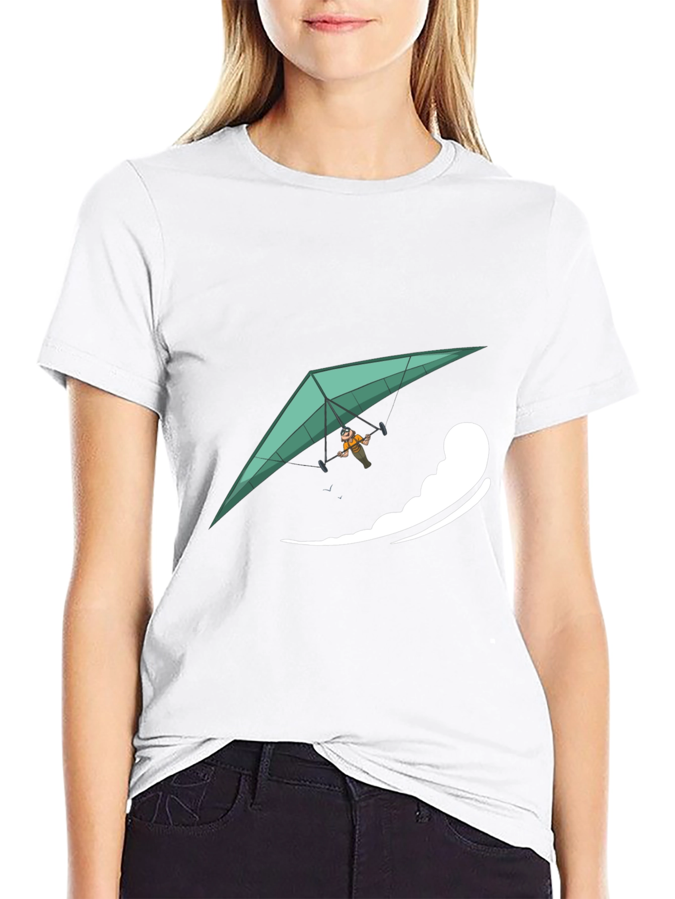 Hang Glider Graphic Tee - Black Casual Comfort