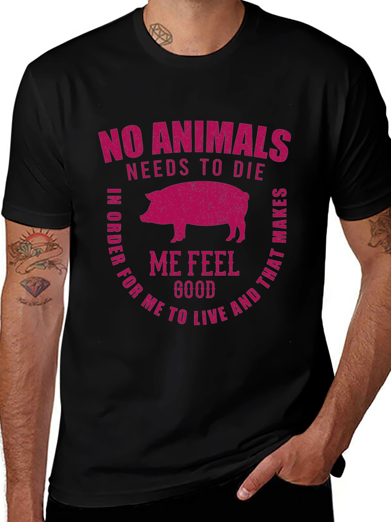 Vegan Statement T-Shirt - No Animals Need Die