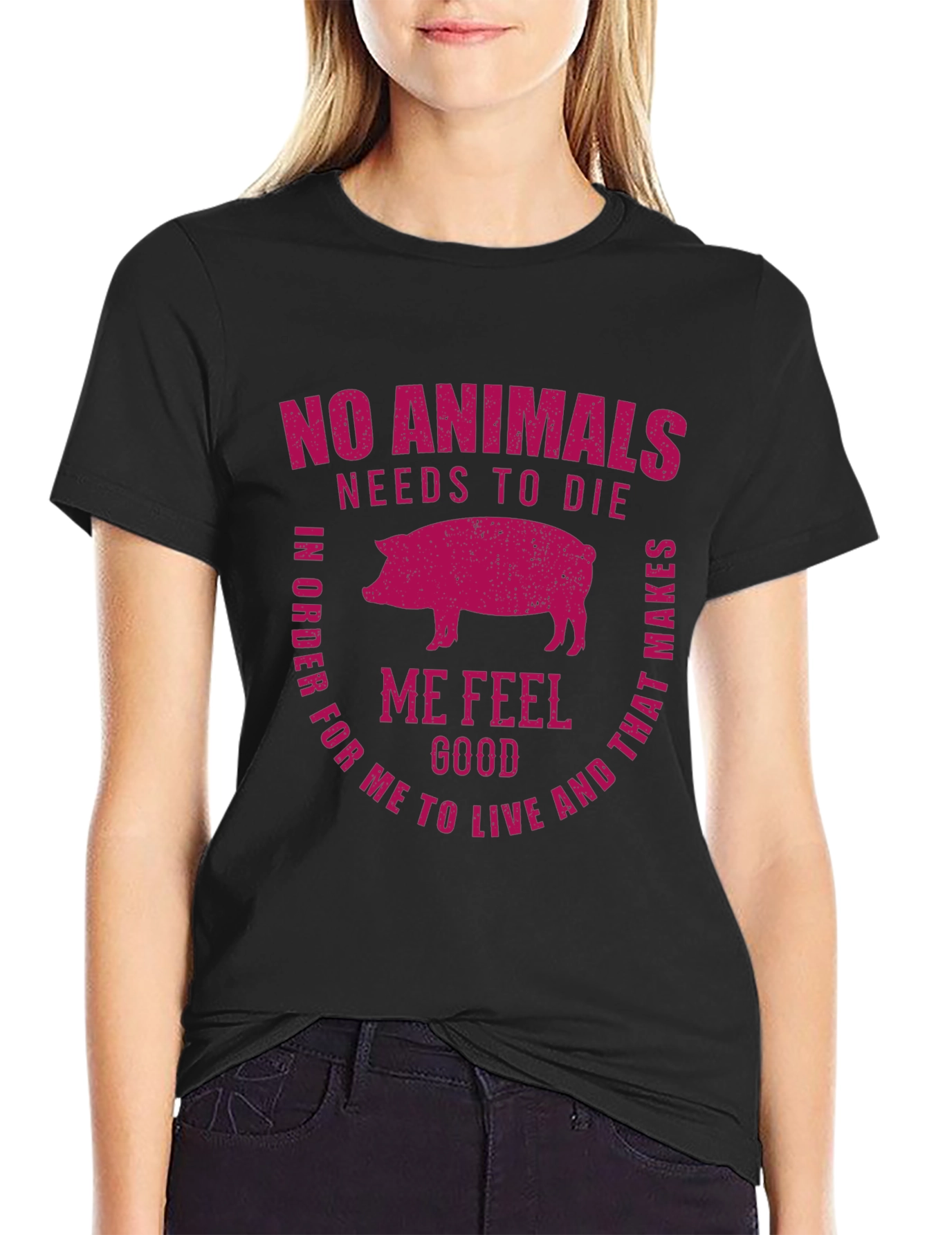 Vegan Statement T-Shirt - No Animals Need Die
