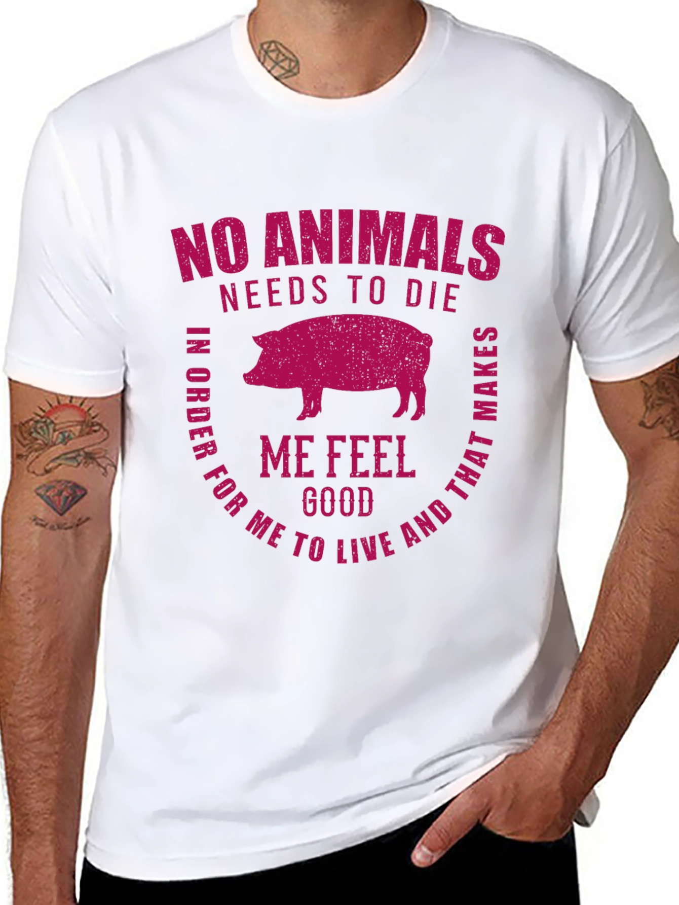 Vegan Statement T-Shirt - No Animals Need Die