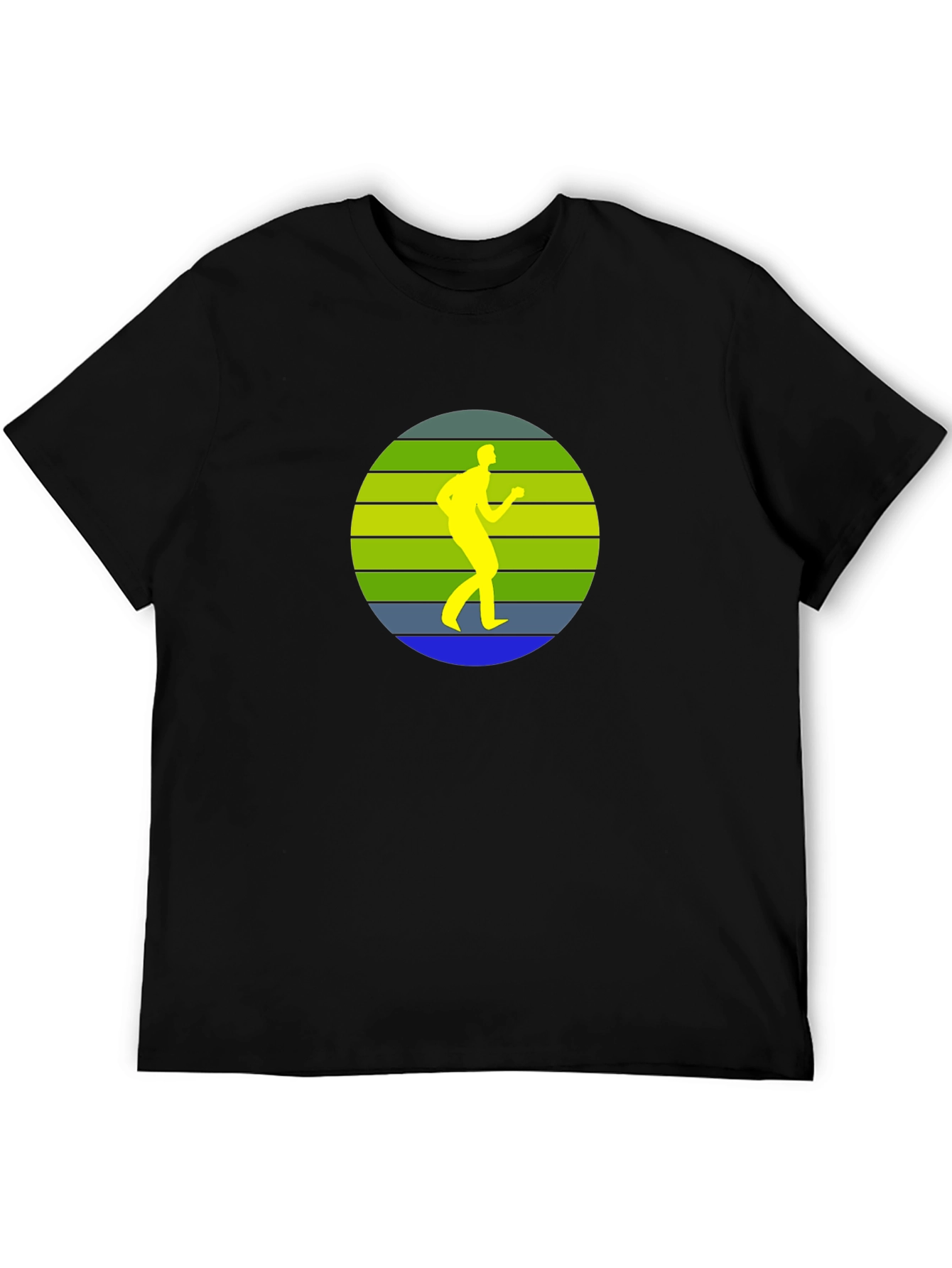 Retro Runner Graphic Black T-Shirt