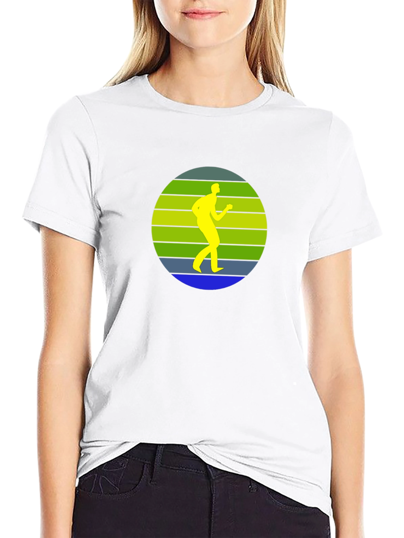 Retro Runner Graphic Black T-Shirt