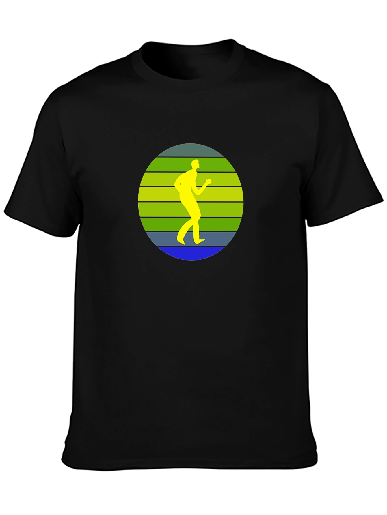 Retro Runner Graphic Black T-Shirt
