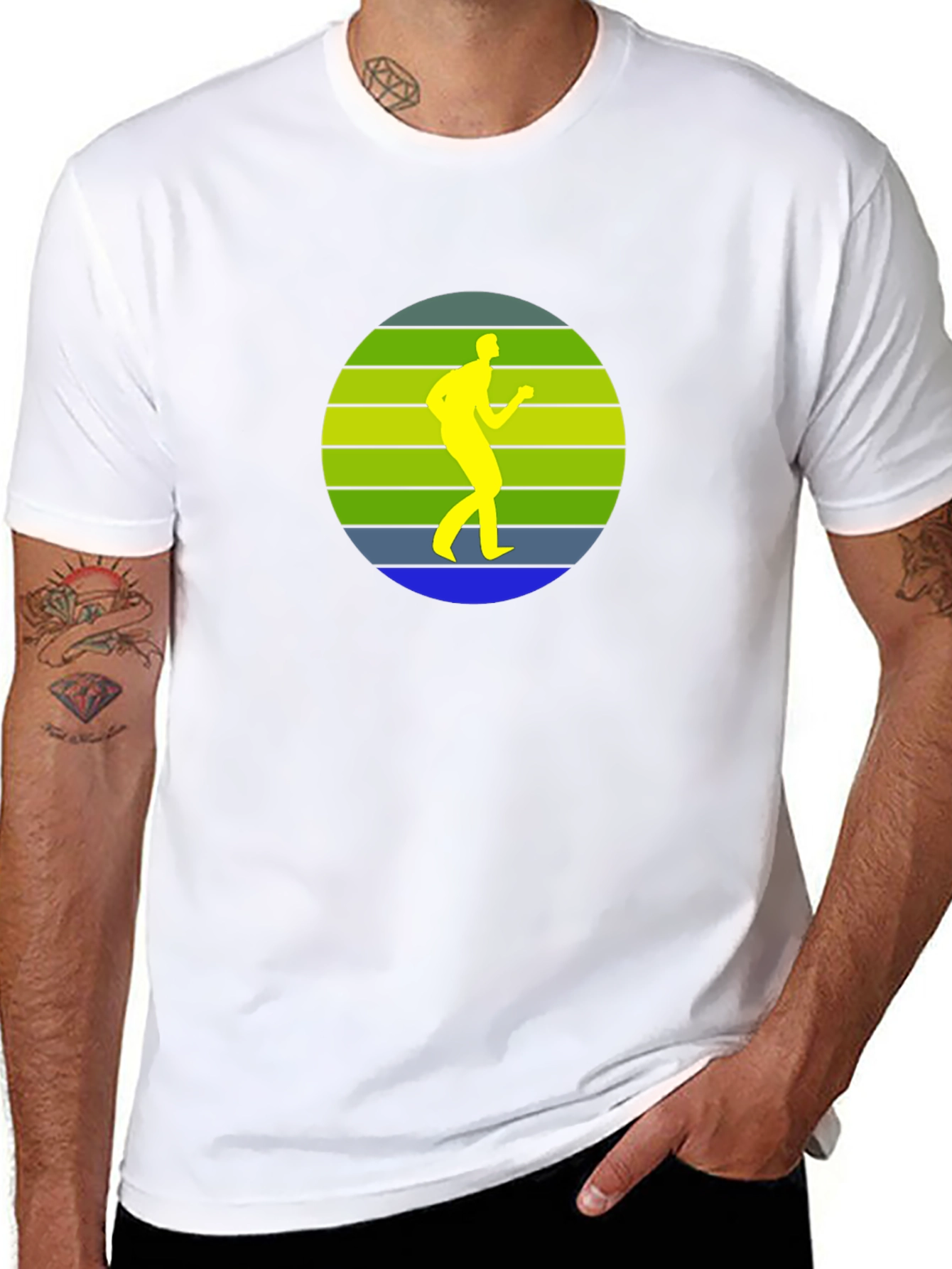Retro Runner Graphic Black T-Shirt