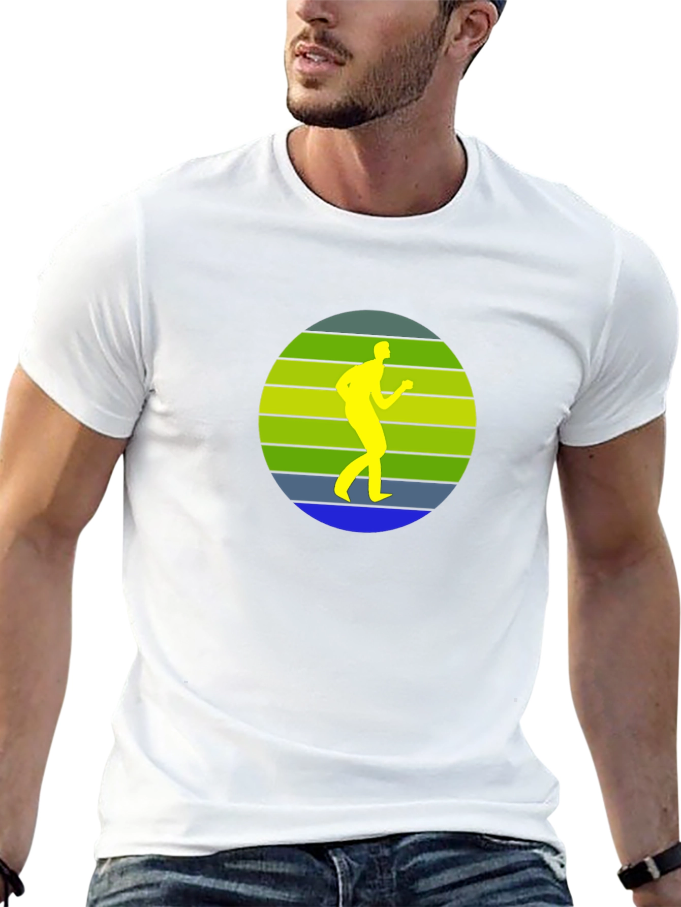 Retro Runner Graphic Black T-Shirt