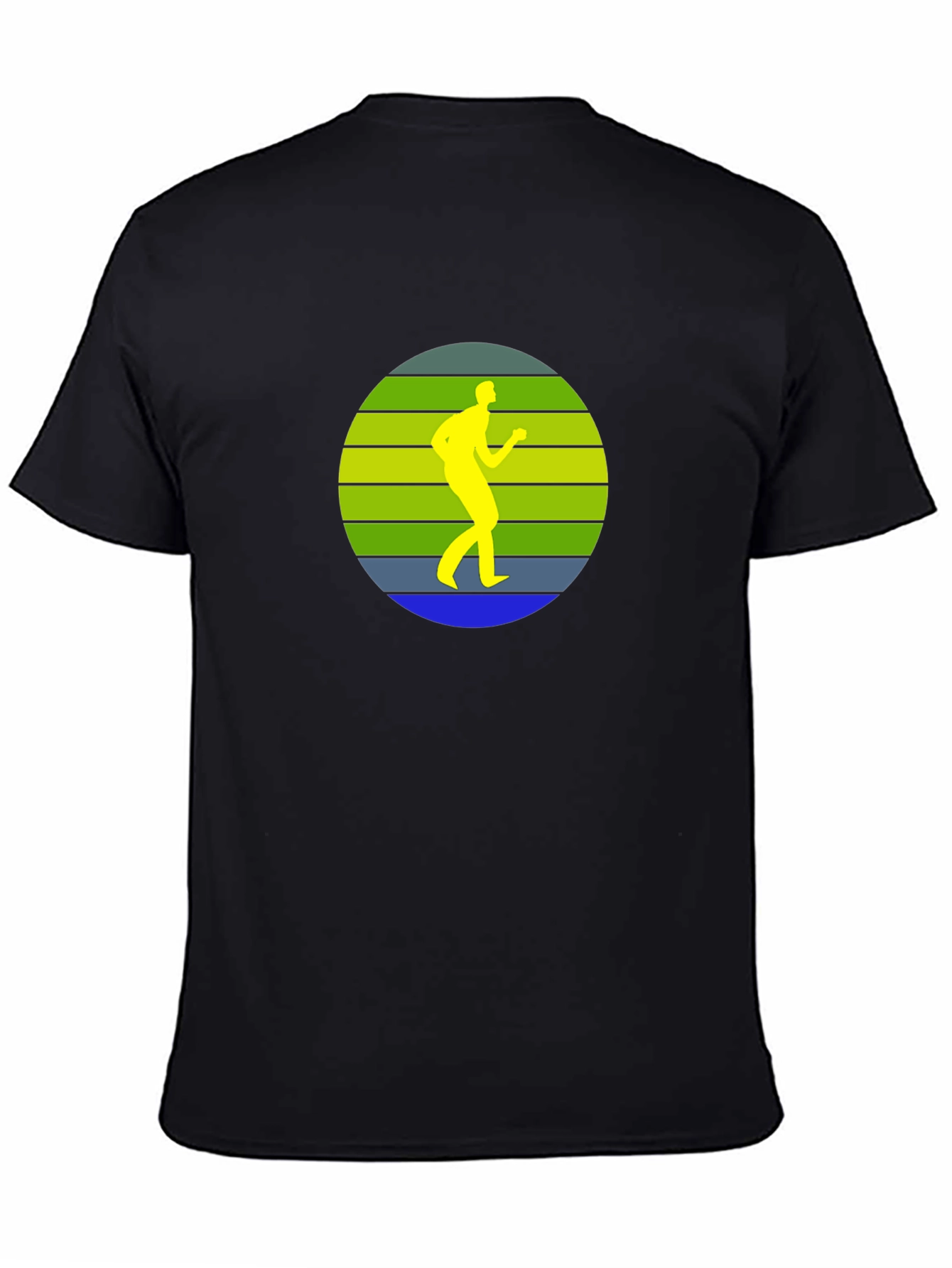 Retro Runner Graphic Black T-Shirt