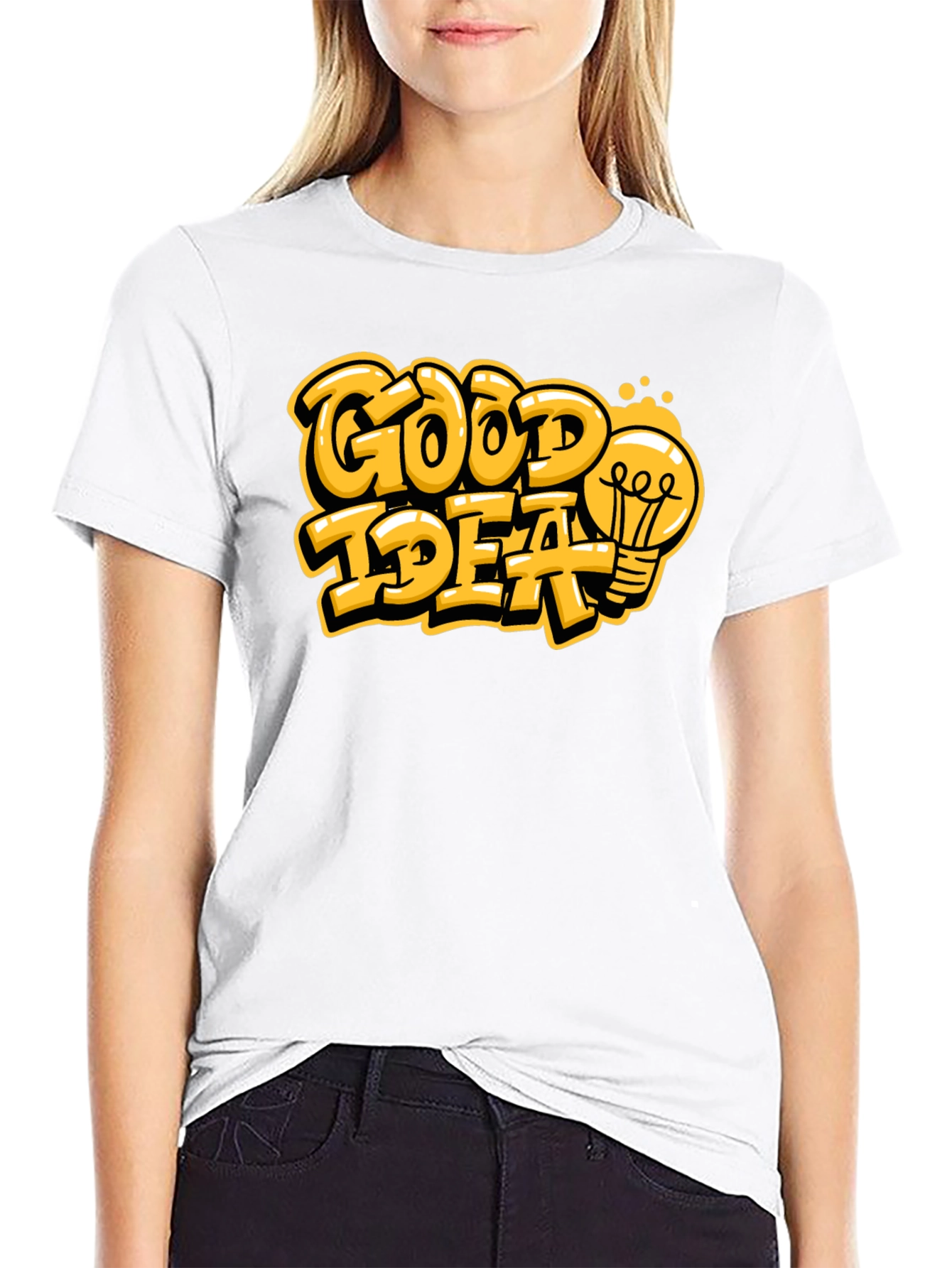 Good Idea Graphic Print Black T-Shirt