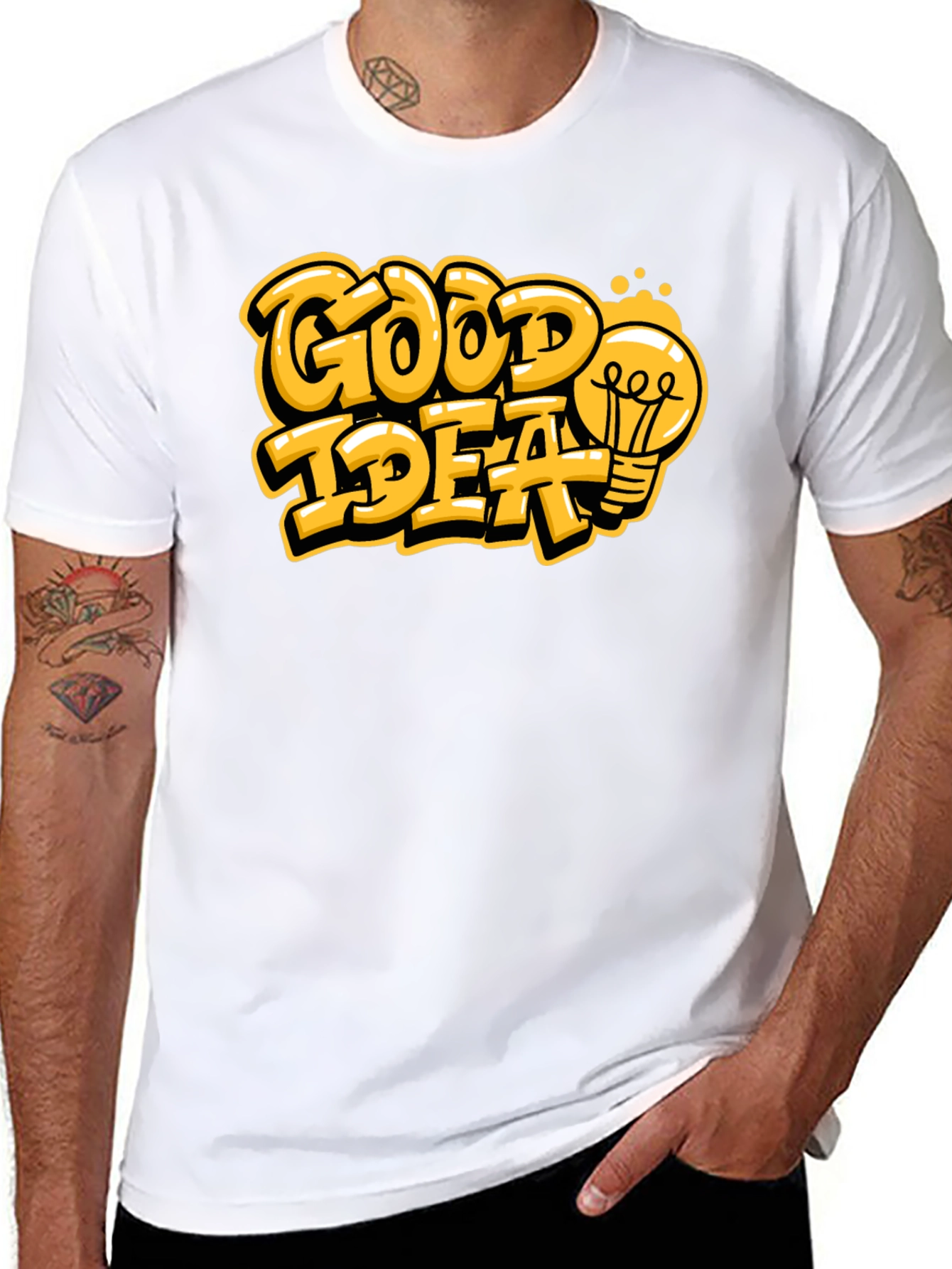 Good Idea Graphic Print Black T-Shirt