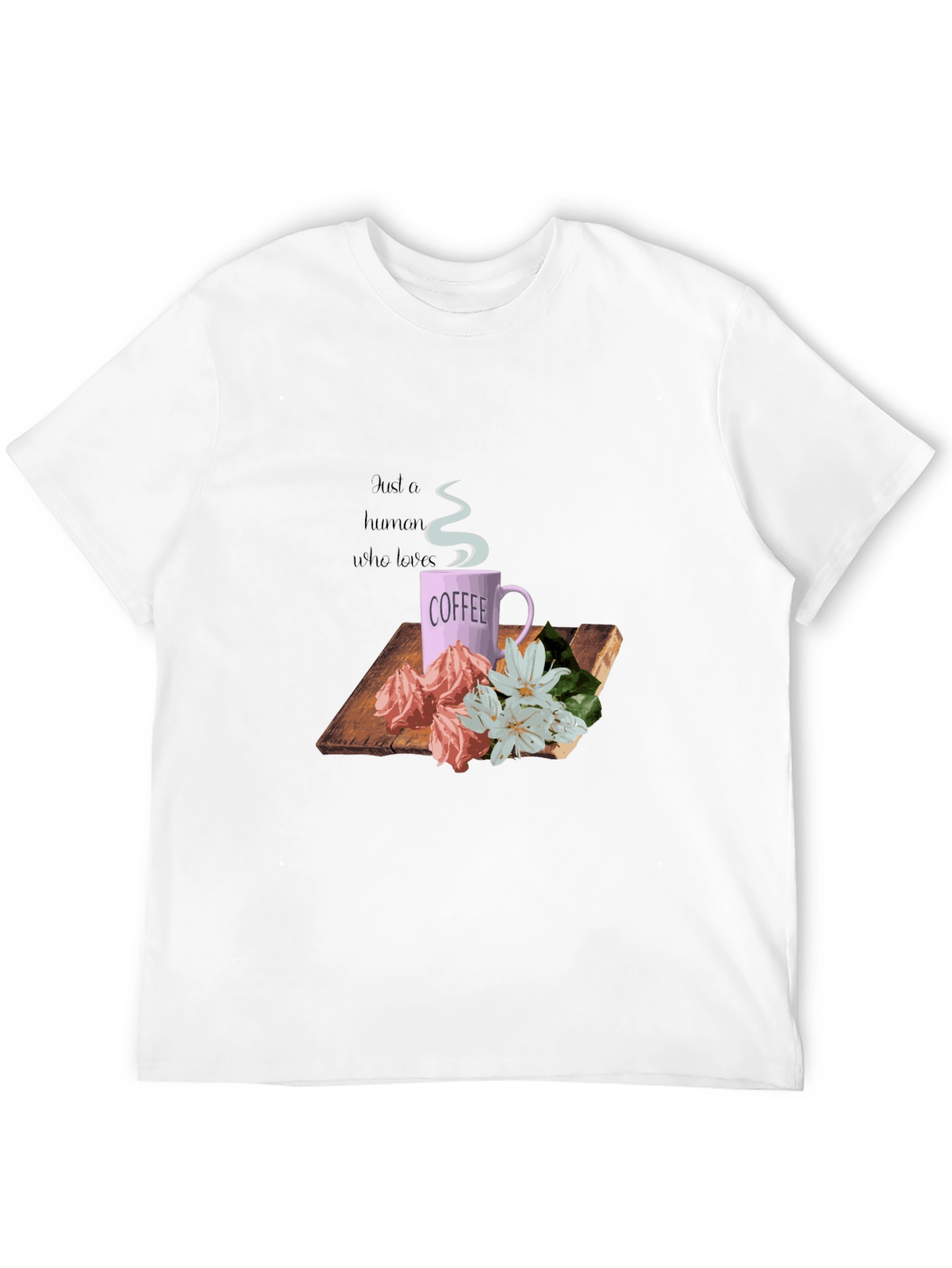 Coffee Lover T-Shirt - Floral Design