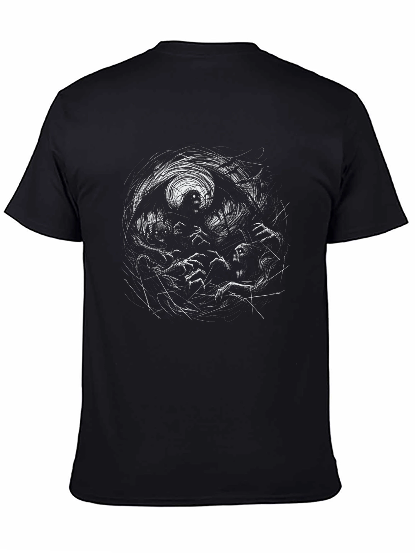 Creepy Creature Graphic Print Tee - Mens Black T-Shirt