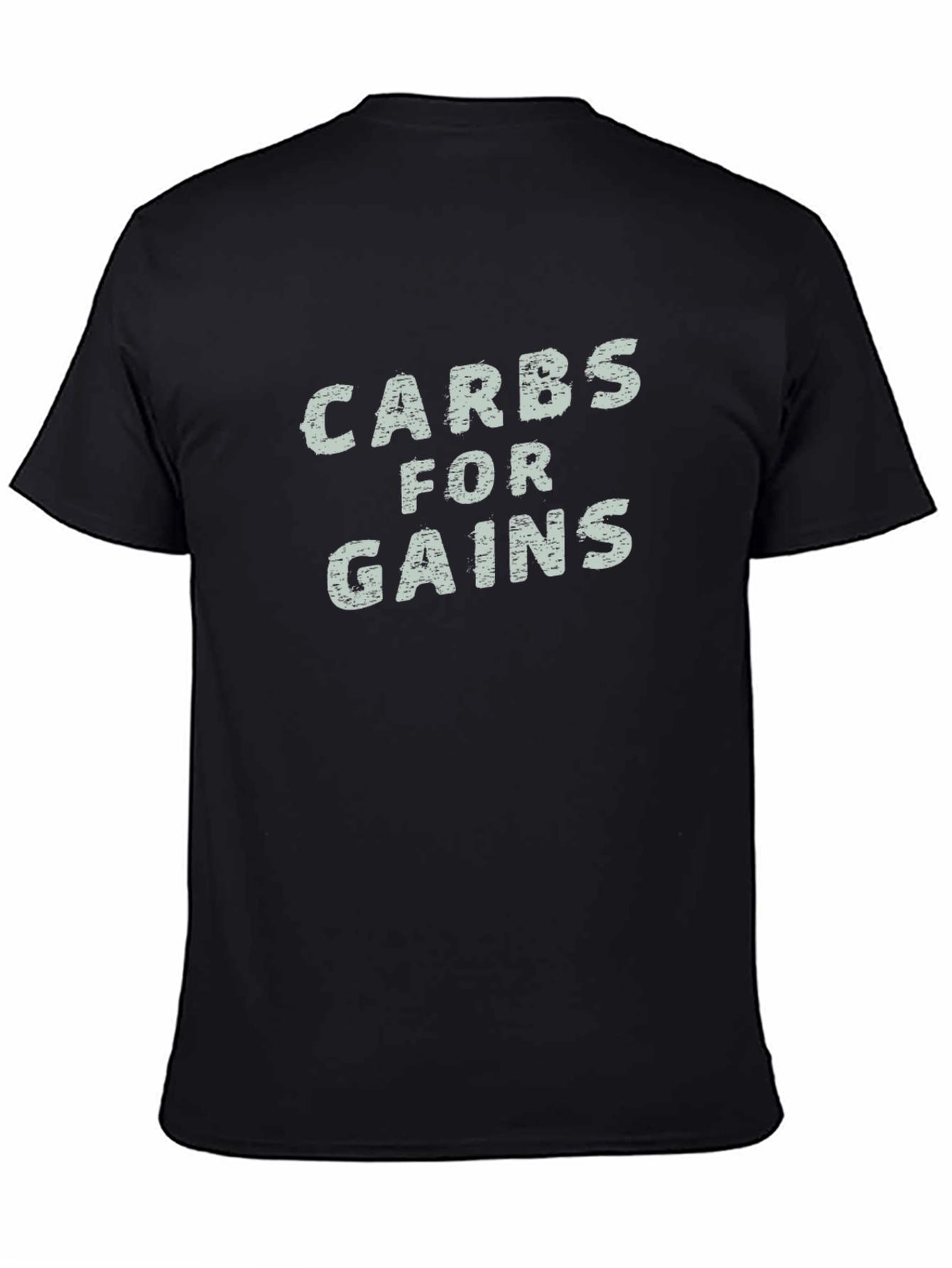 Carbs for Gains Black Graphic T-Shirt