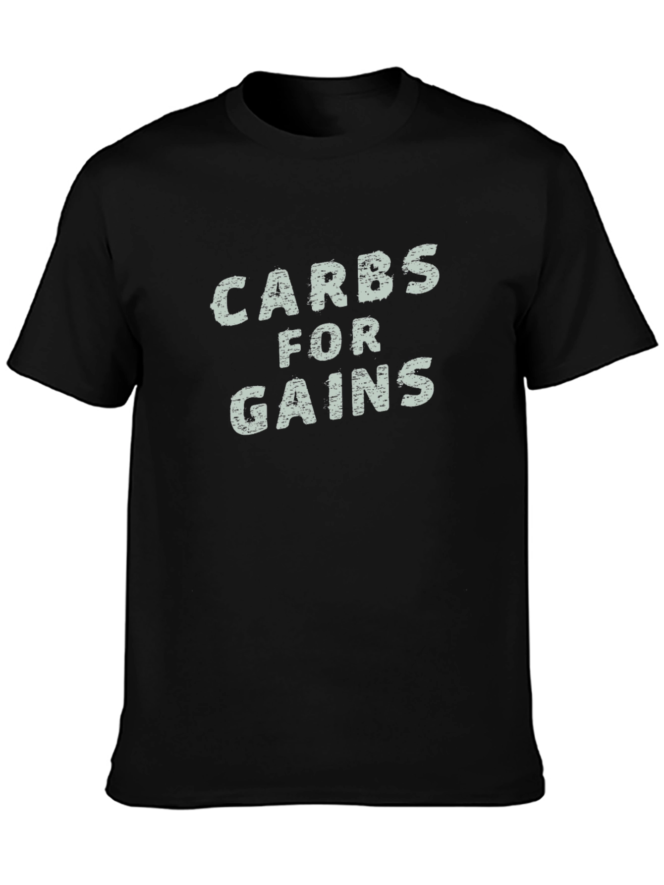 Carbs for Gains Black Graphic T-Shirt