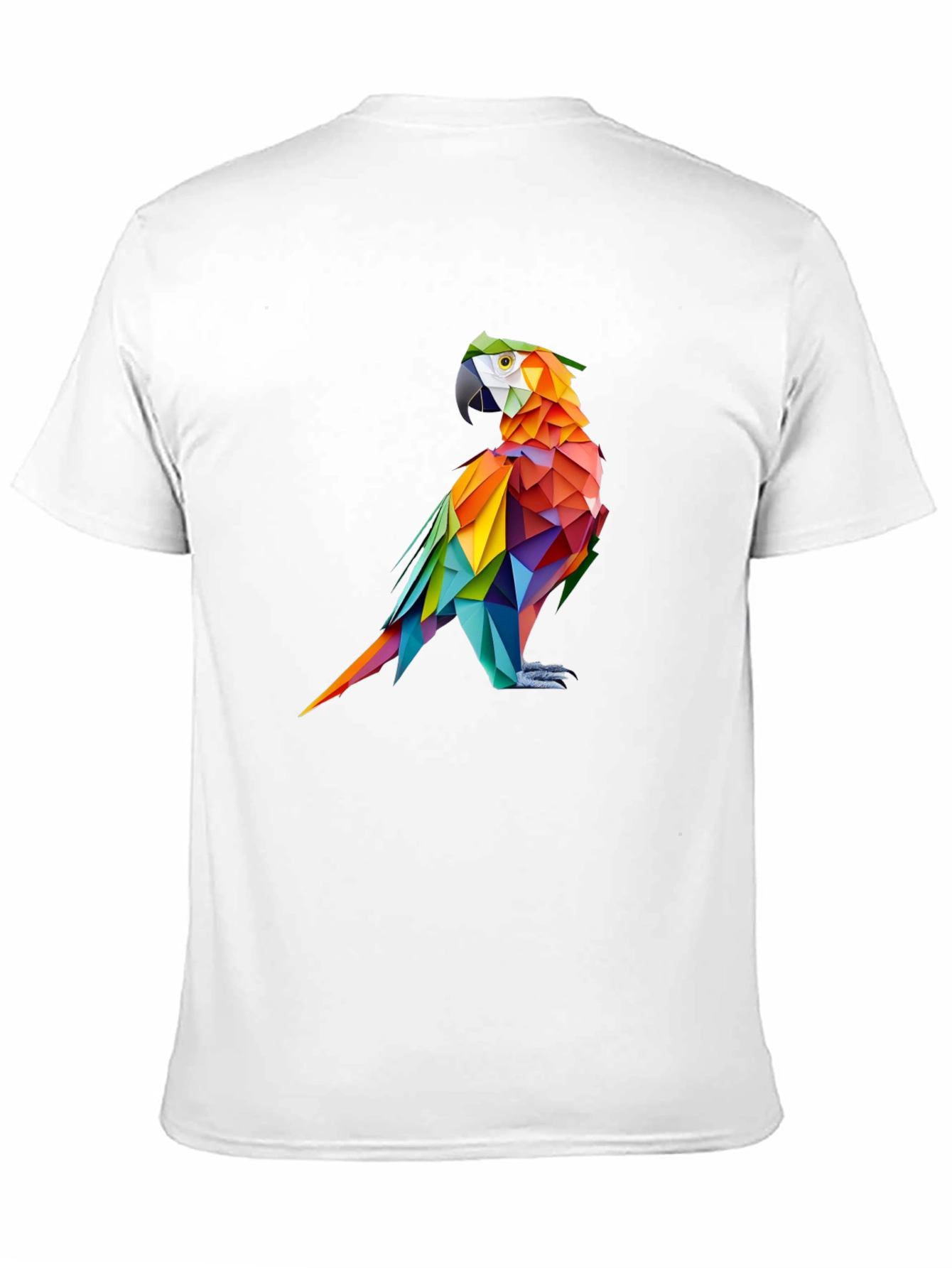 Geometric Parrot Graphic Black T-Shirt