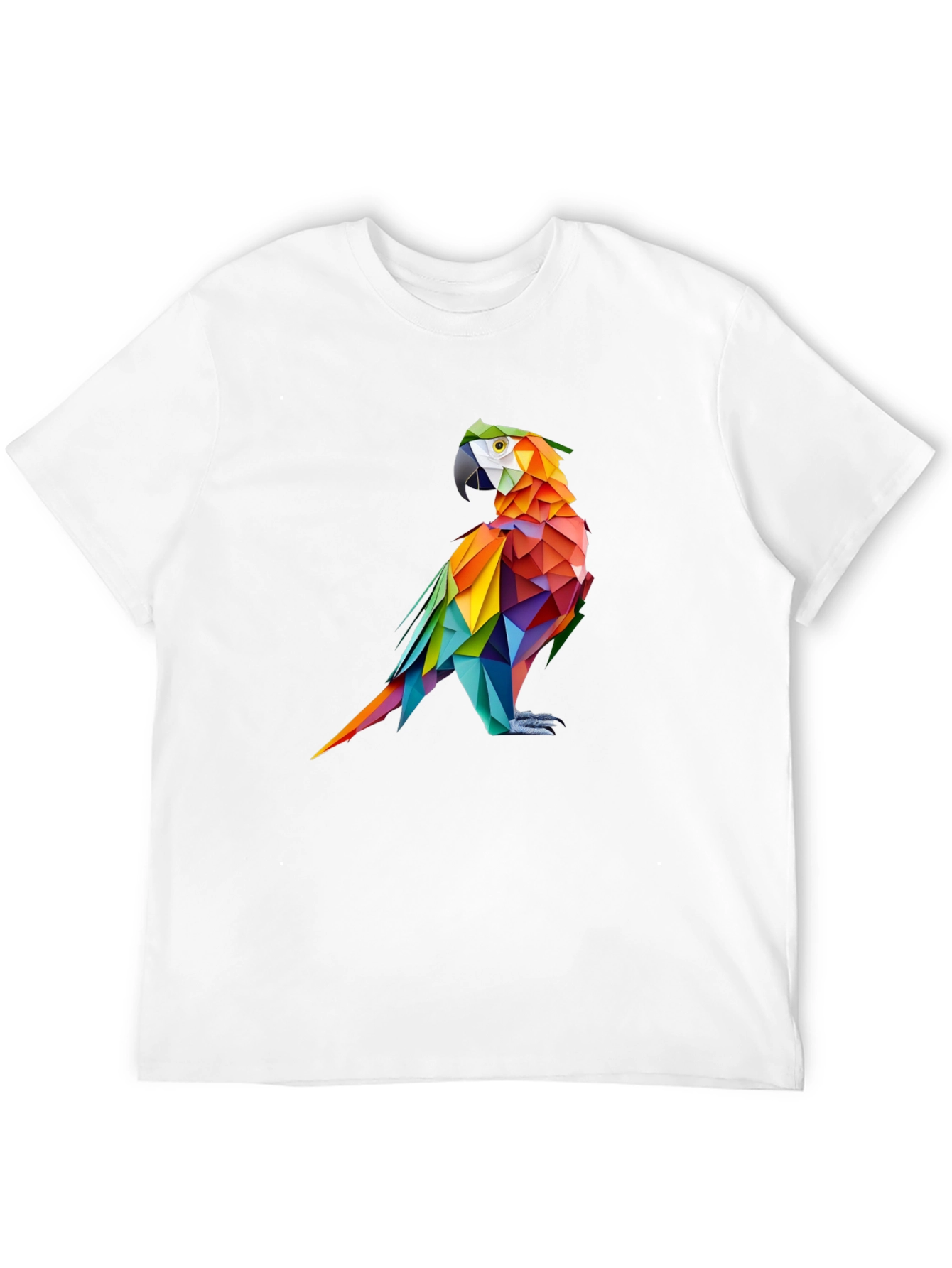 Geometric Parrot Graphic Black T-Shirt
