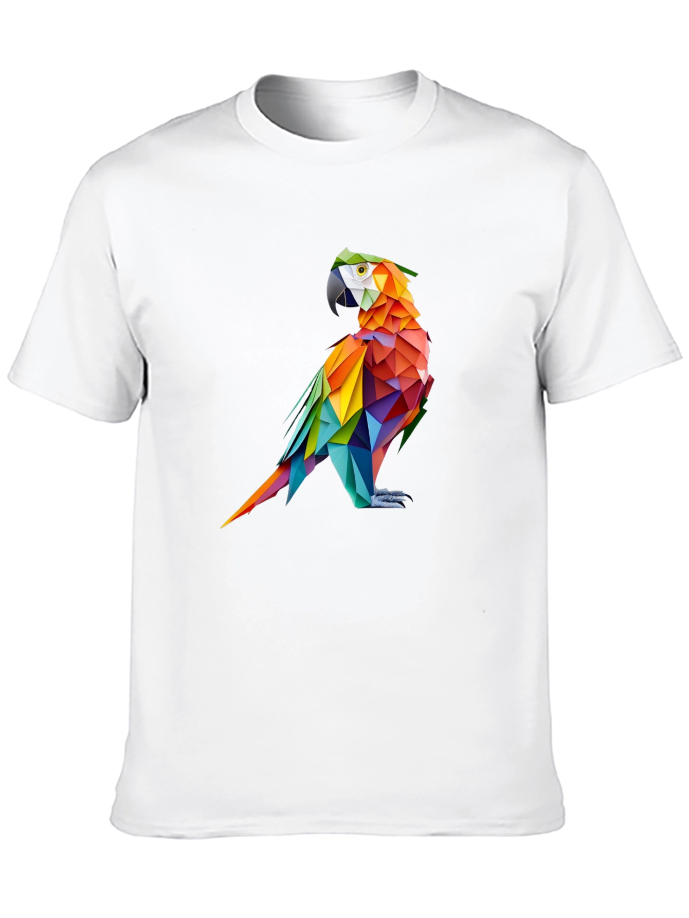 Geometric Parrot Graphic Black T-Shirt