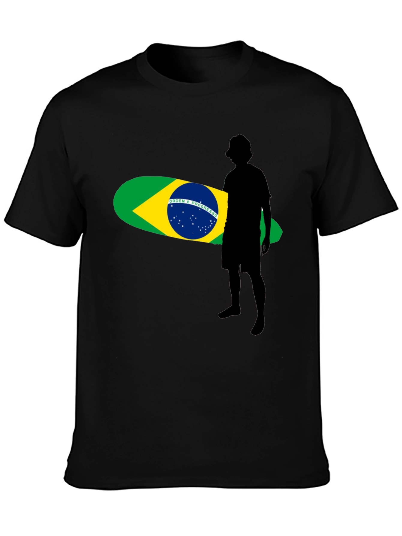 Brazil Surfboard Graphic Tee - Stylish Black T-Shirt