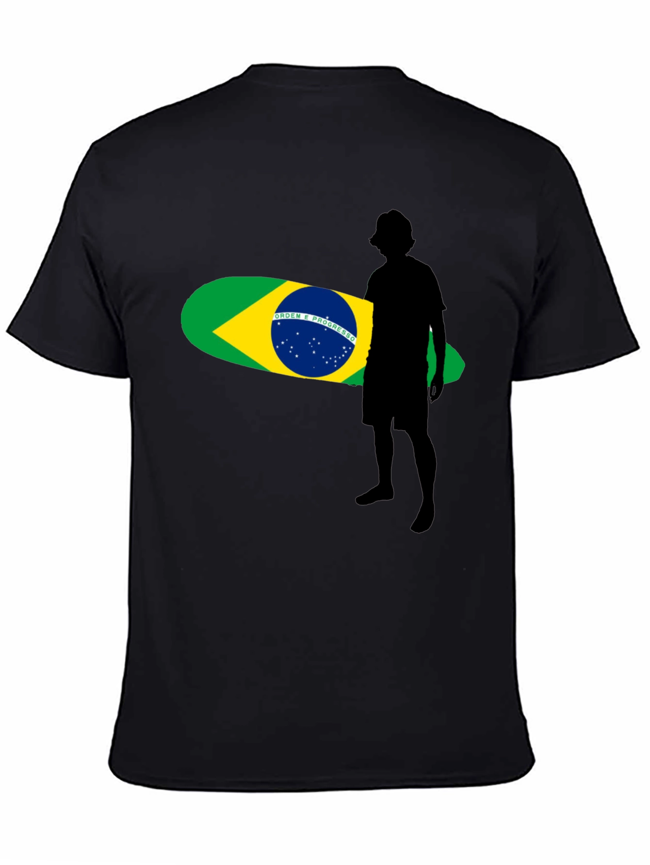 Brazil Surfboard Graphic Tee - Stylish Black T-Shirt