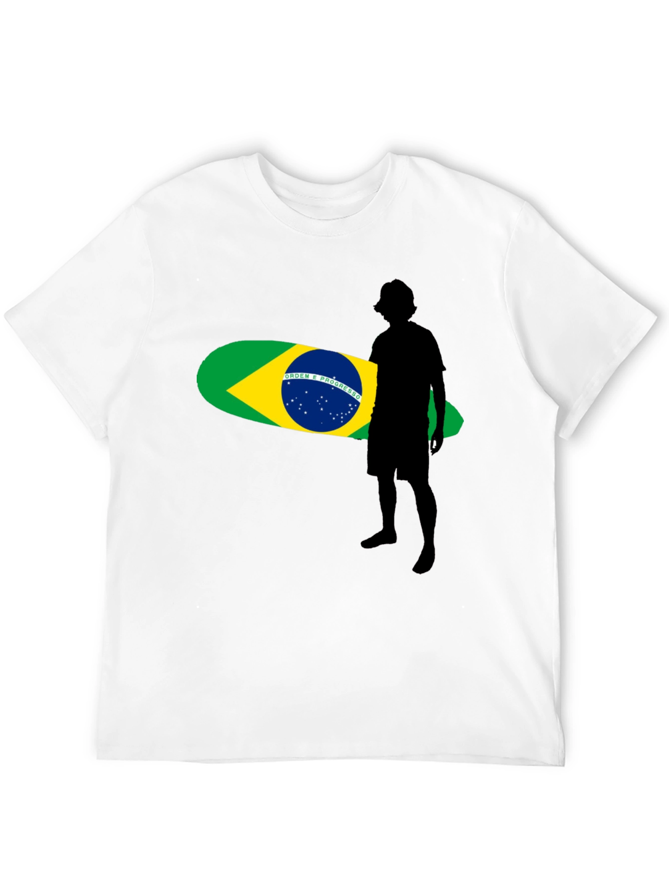 Brazil Surfboard Graphic Tee - Stylish Black T-Shirt