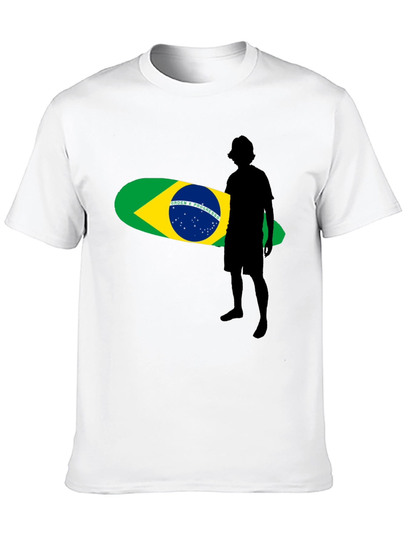 Brazil Surfboard Graphic Tee - Stylish Black T-Shirt