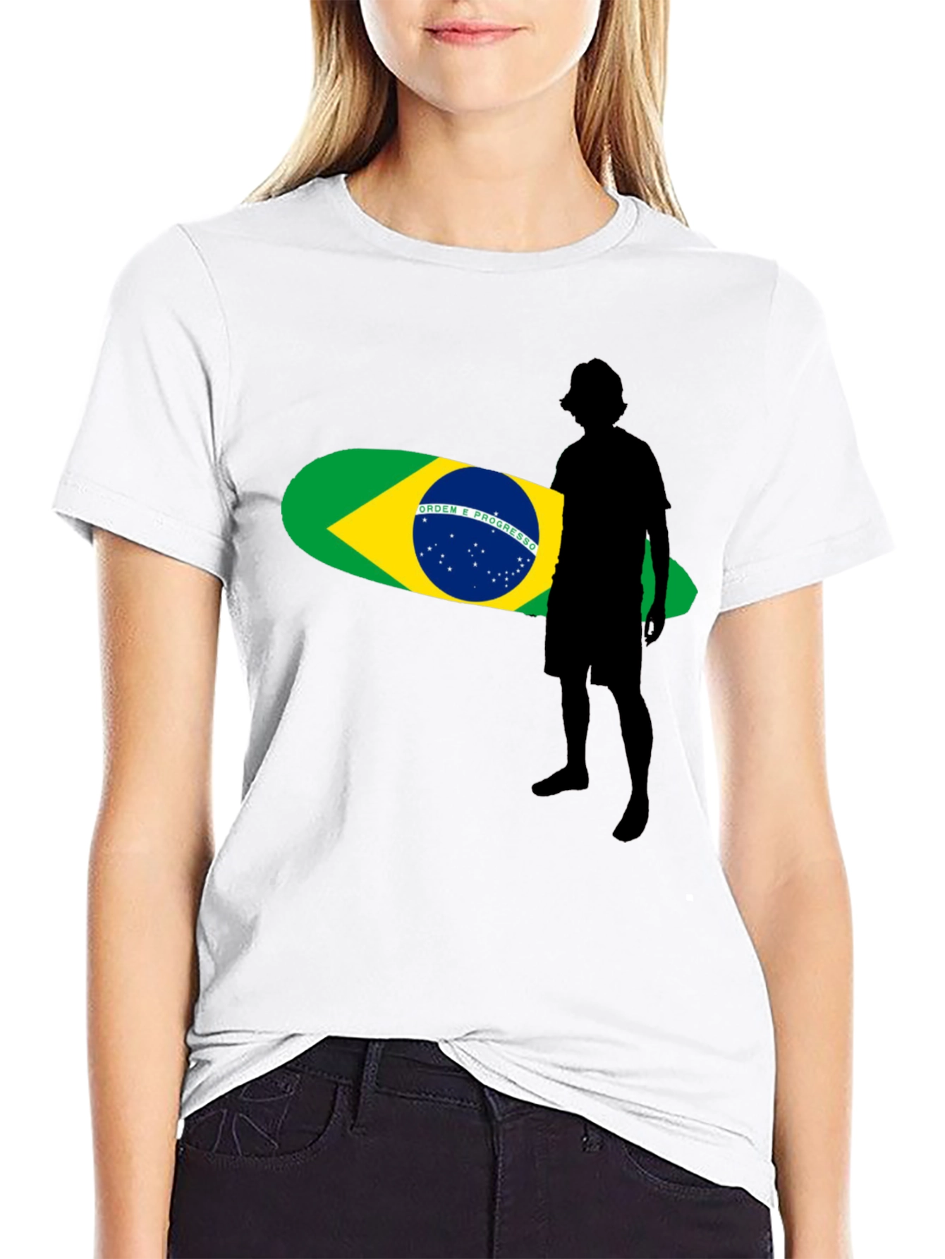 Brazil Surfboard Graphic Tee - Stylish Black T-Shirt