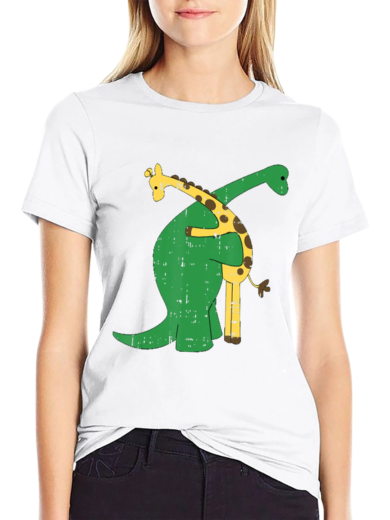 Dino Hugs Giraffe Graphic Tee