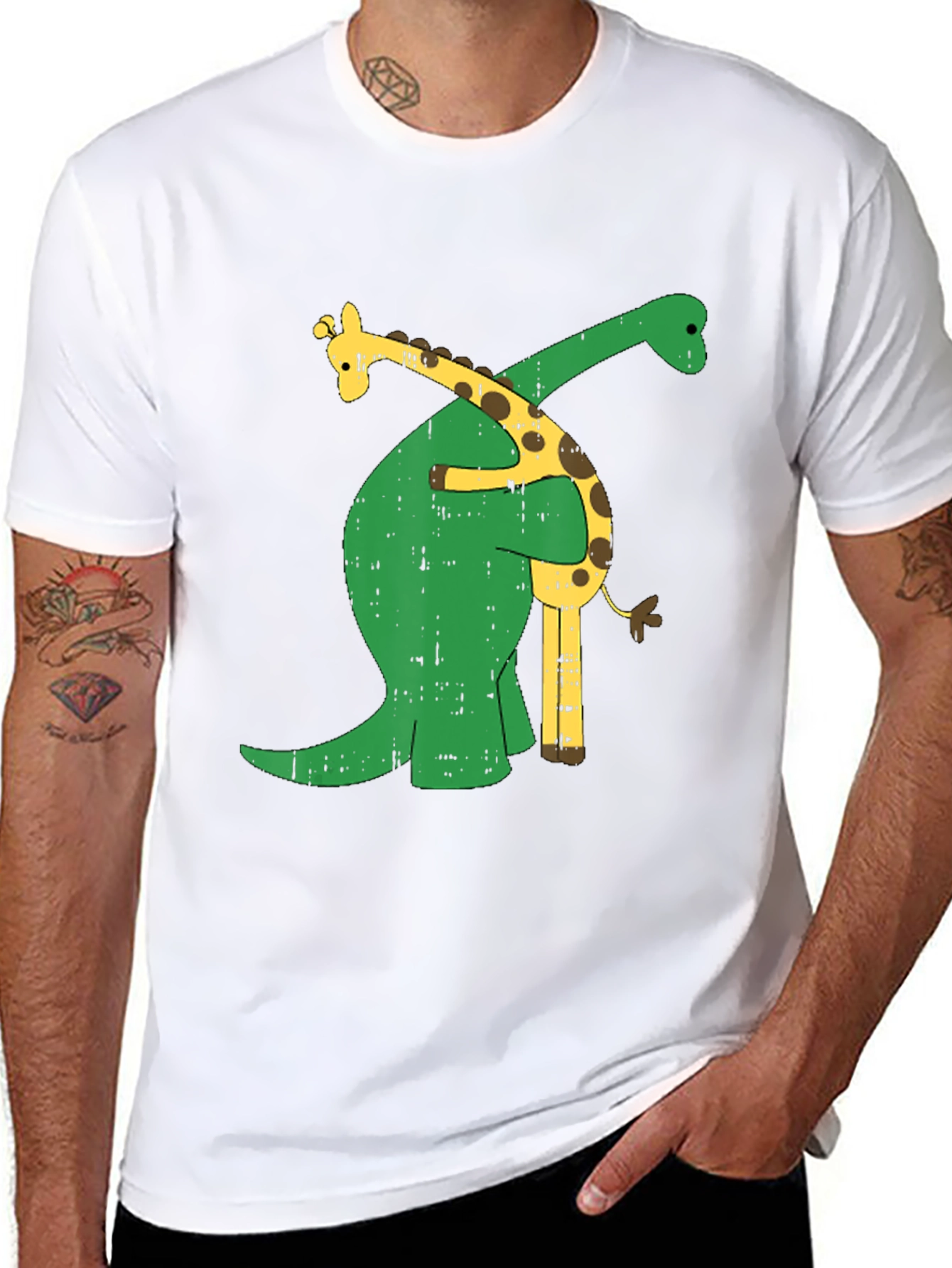 Dino Hugs Giraffe Graphic Tee